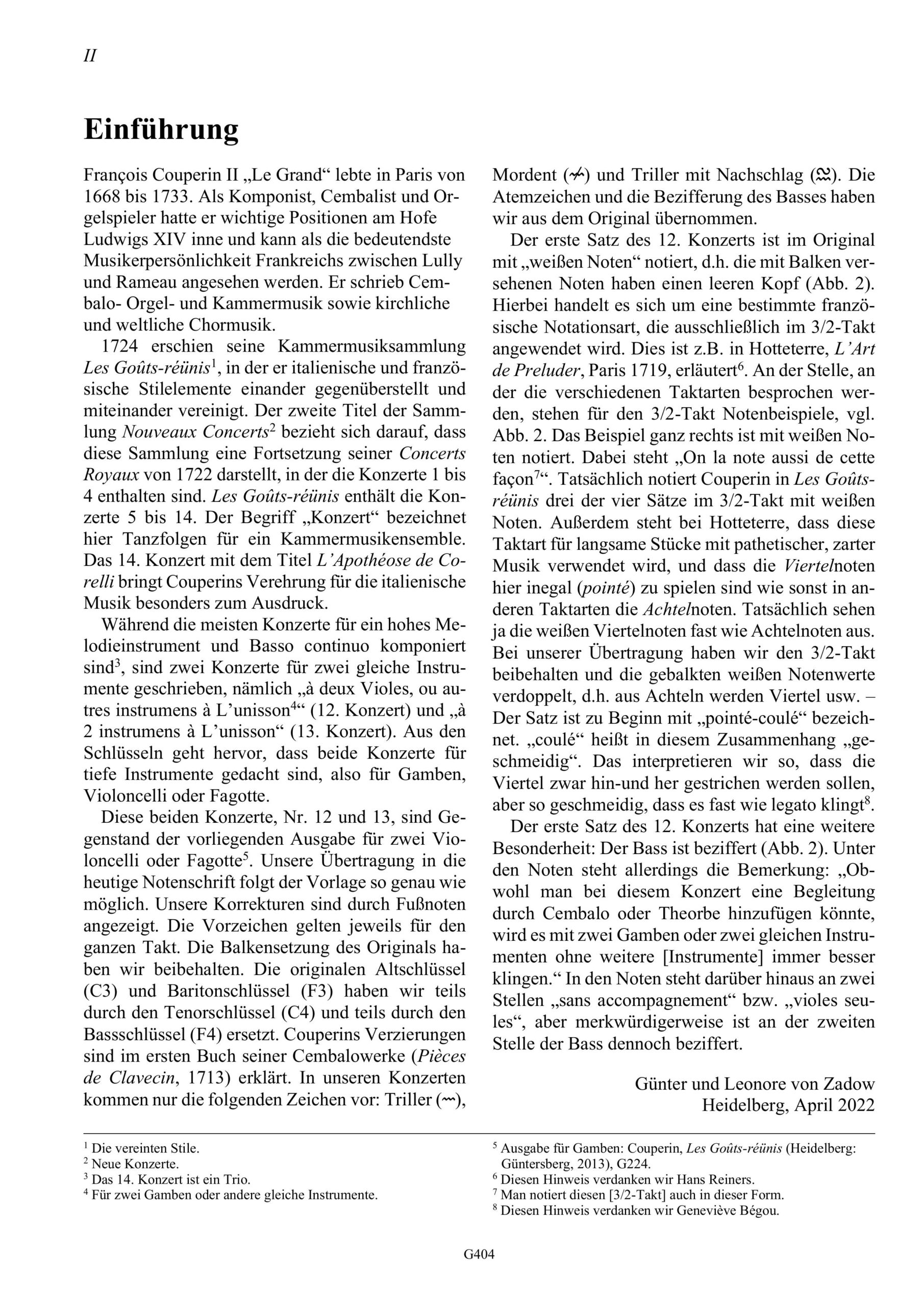 François Couperin (1668-1733) Les Goûts-réünis - Zwölftes und Dreizehntes Konzert für zwei Violoncelli oder Fagotte – Bild 2