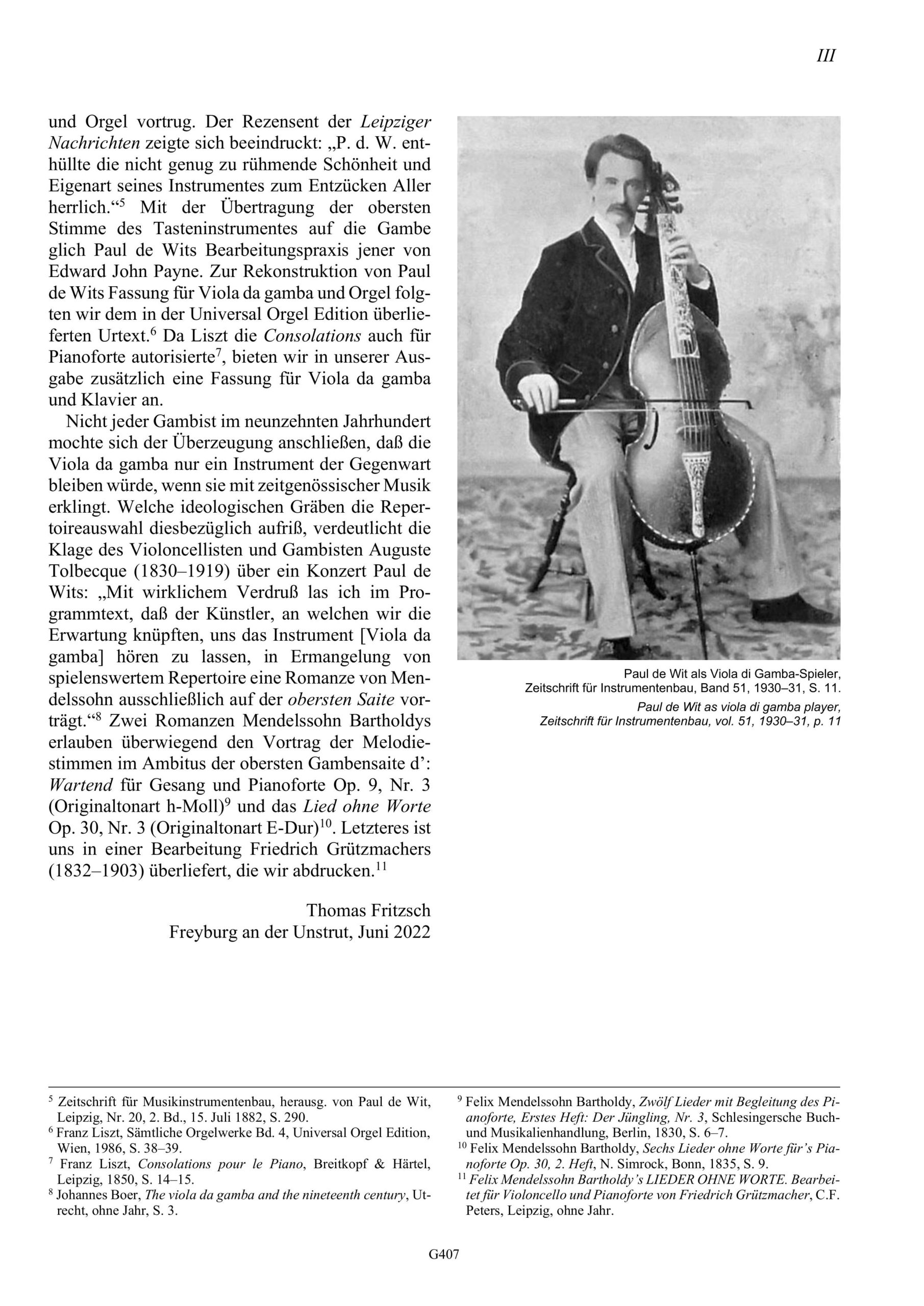 Felix Mendelssohn Bartholdy, Robert Schumann, Franz Liszt (19. Jahrhundert) Vier romantische Stücke für Viola da Gamba und Pianoforte (Orgel) - Originaladaptionen aus dem 19. Jahrhundert – Bild 3