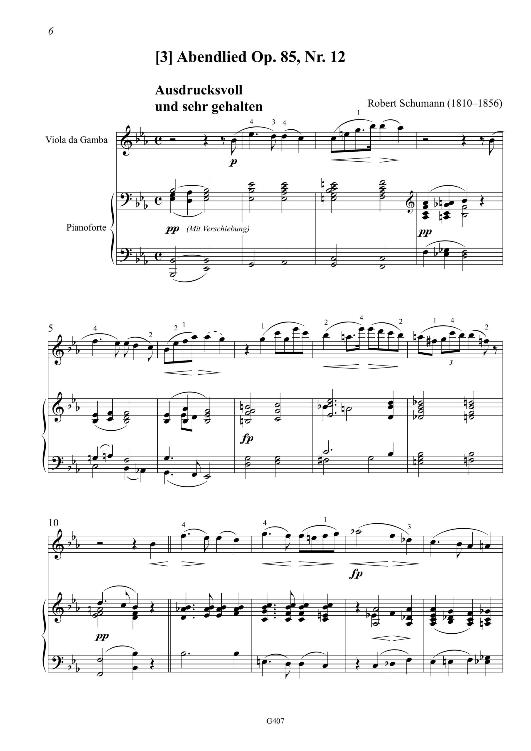 Felix Mendelssohn Bartholdy, Robert Schumann, Franz Liszt (19. Jahrhundert) Vier romantische Stücke für Viola da Gamba und Pianoforte (Orgel) - Originaladaptionen aus dem 19. Jahrhundert – Bild 8