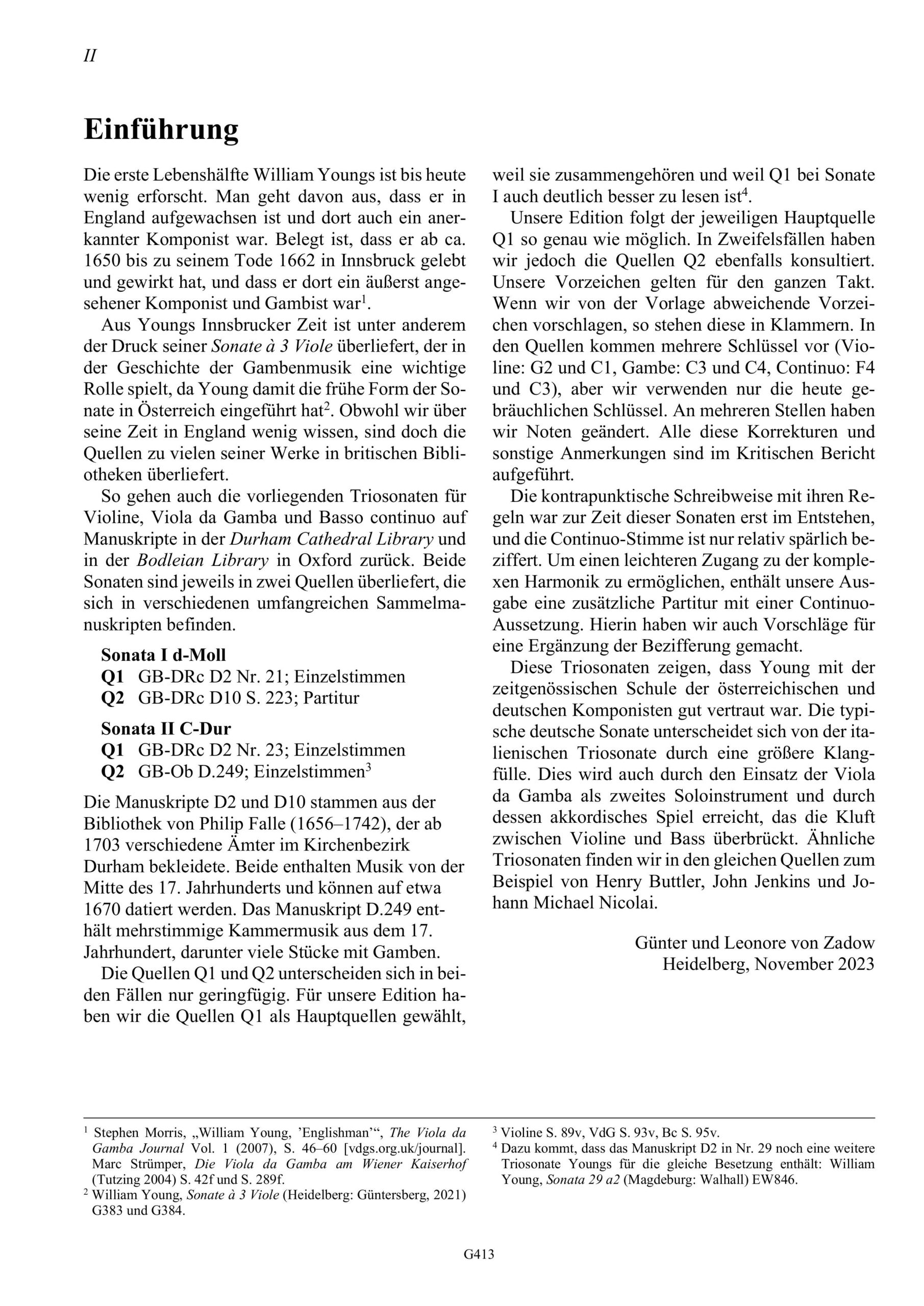William Young (?–1662) Zwei Triosonaten für Violine, Viola da Gamba und Basso continuo - Sonata I d-Moll und Sonata II C-Dur - Image 2