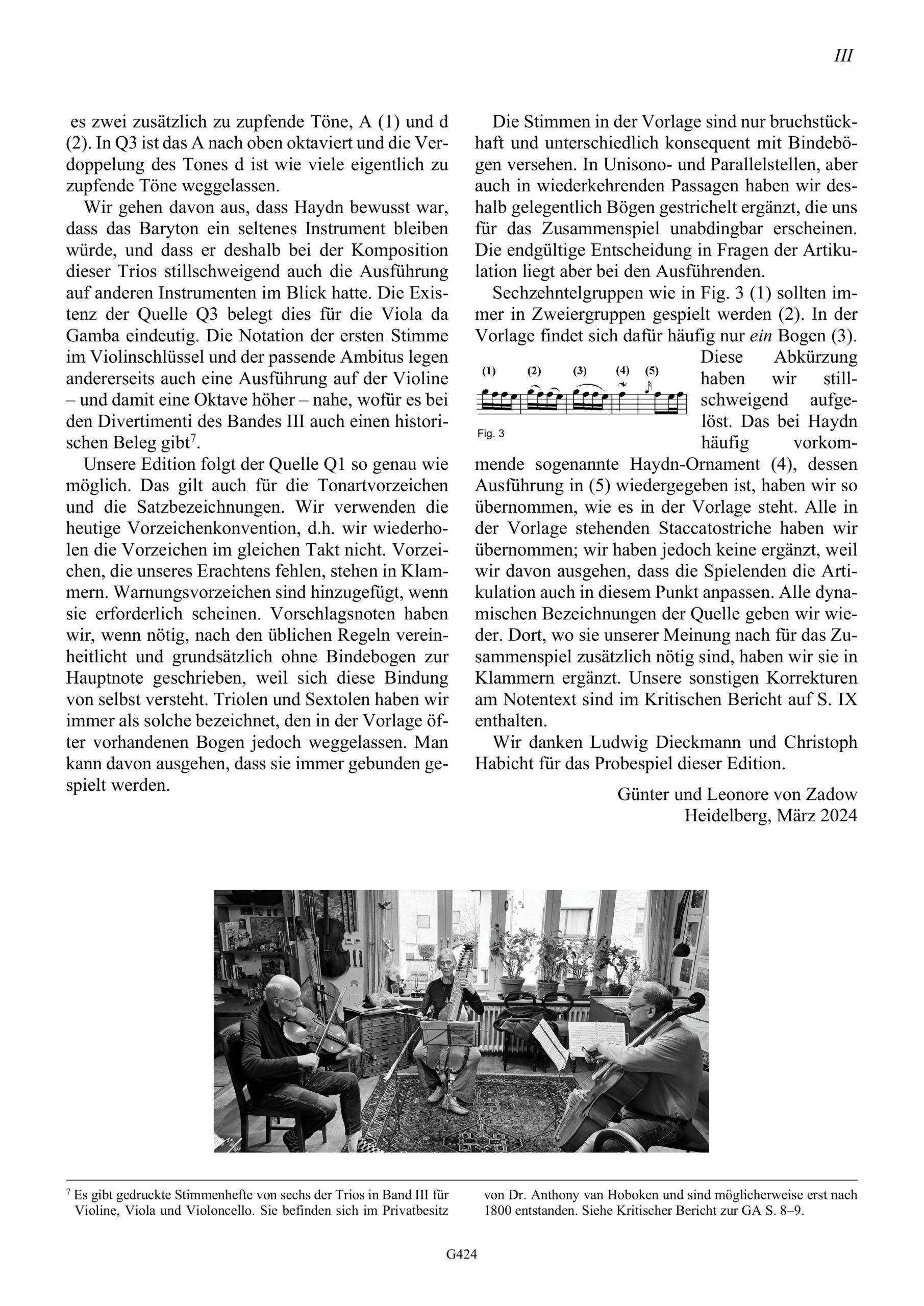 Joseph Haydn (1732–1809) 24 Divertimenti a tre (Barytontrios 49–72) - für Baryton (Viola da Gamba, Violine), Viola und Violoncello - Image 3