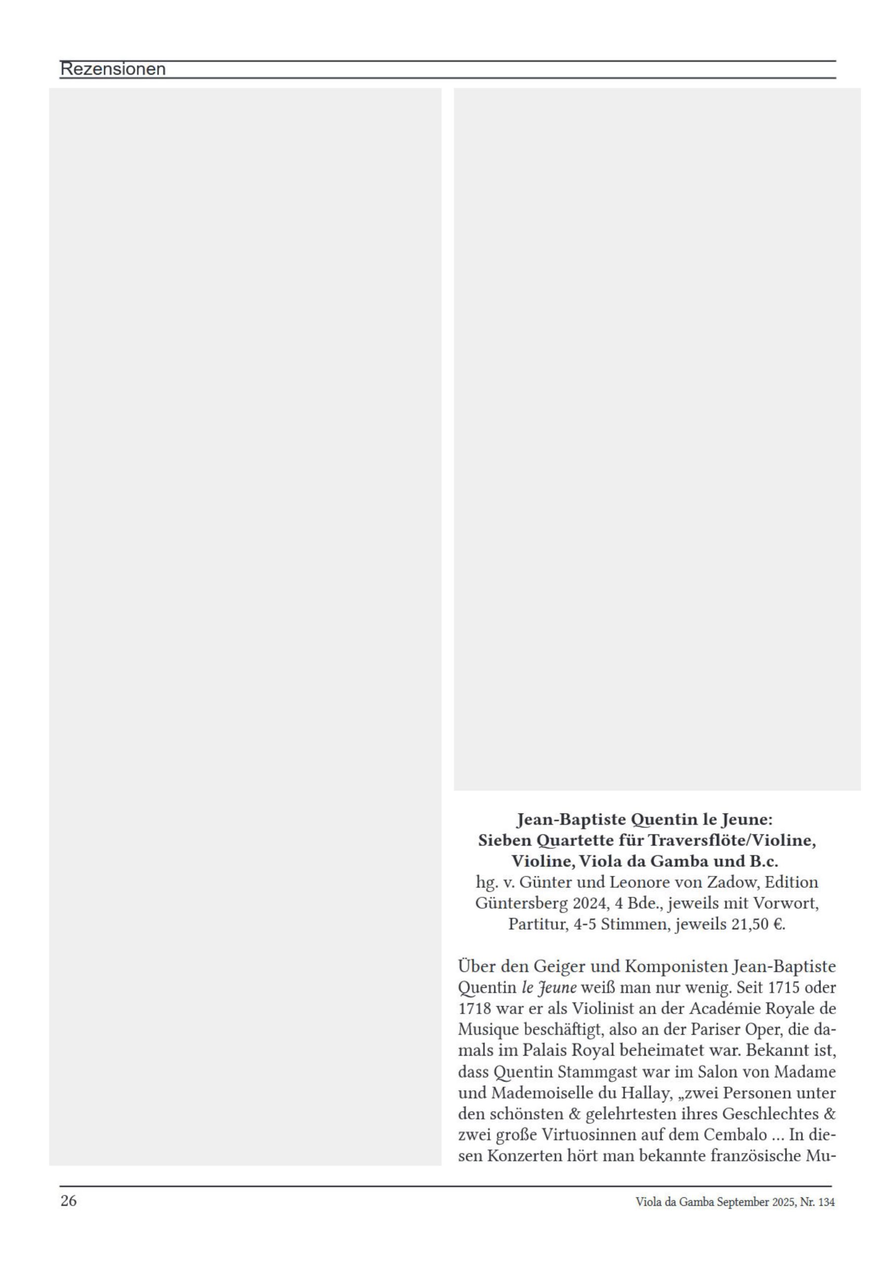 Jean-Baptiste Quentin (vor 1700 – ca. 1767) Sieben Quartette - für Traversflöte/Violine, Violine, Viola da Gamba und Basso continuo – Bild 10