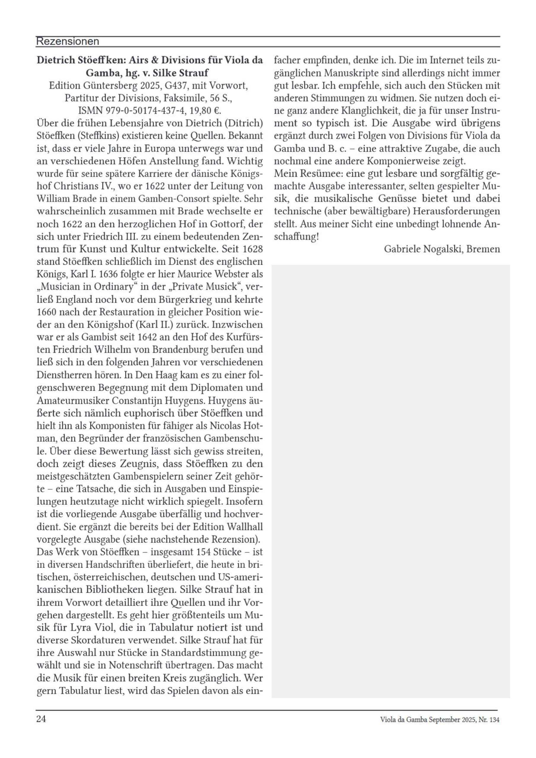 Dietrich Stöeffken (nach 1600 – 1673) Airs & Divisions - Suiten und Divisions on a Ground für Viola da Gamba – Bild 3