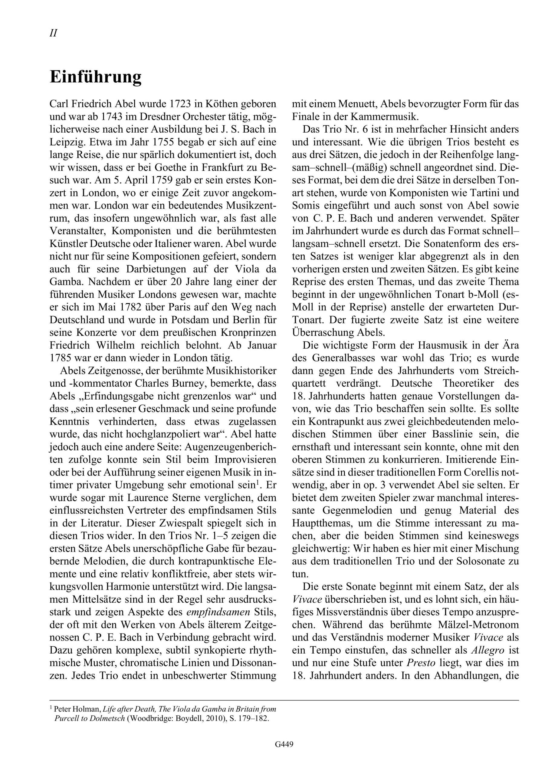 Carl Friedrich Abel (1723–1787) Sechs Trios op. 3 - für Violine/Flöte, Violine und Basso – Bild 4