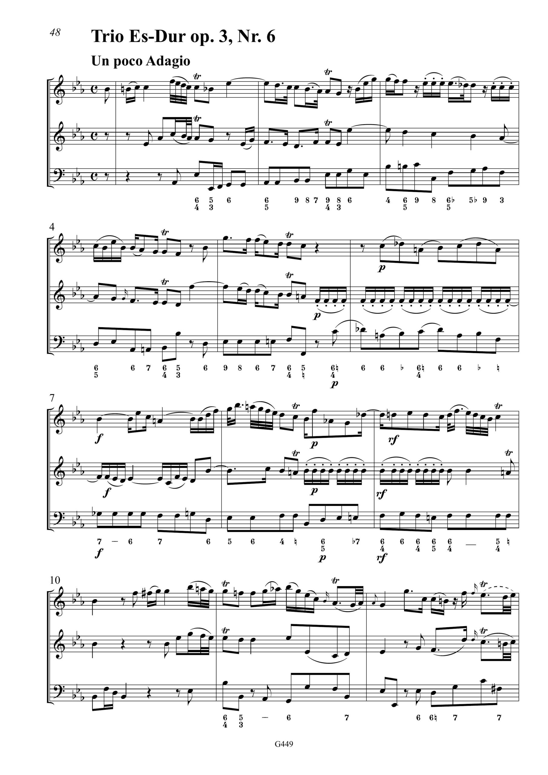 Carl Friedrich Abel (1723–1787) Sechs Trios op. 3 - für Violine/Flöte, Violine und Basso – Bild 3