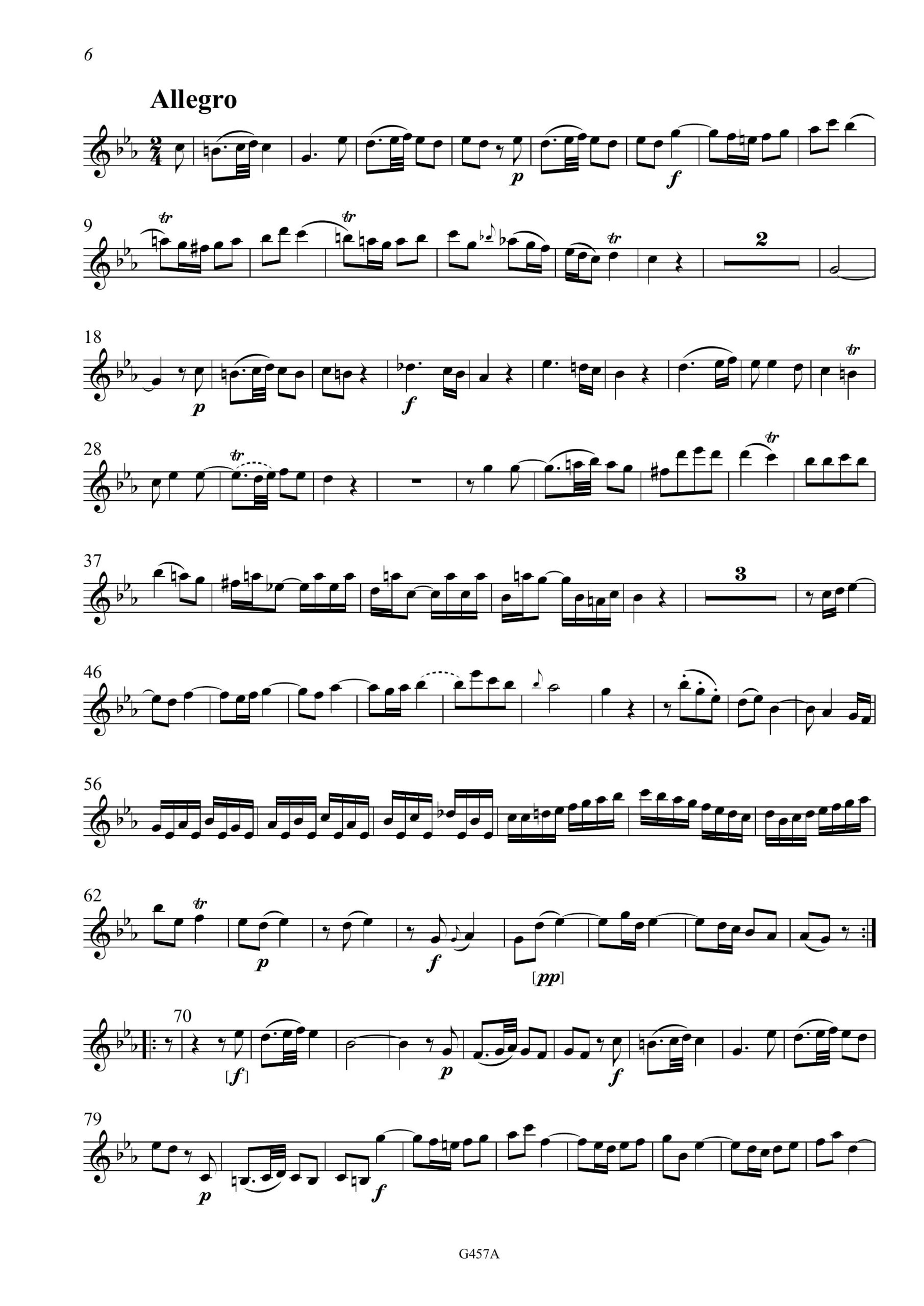 Johann Gottlieb Graun (1701/02–1771) Trio c-Moll - für zwei Violinen und Basso, Berlin ca. 1760 – Bild 4