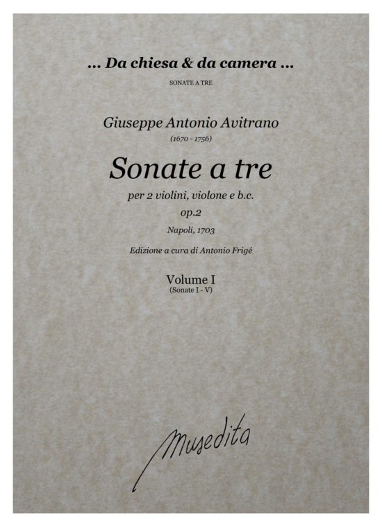 Giuseppe Antonio Avitrano (1670 - 1756) - Sonate a tre op.2 (Napoli, 1703)