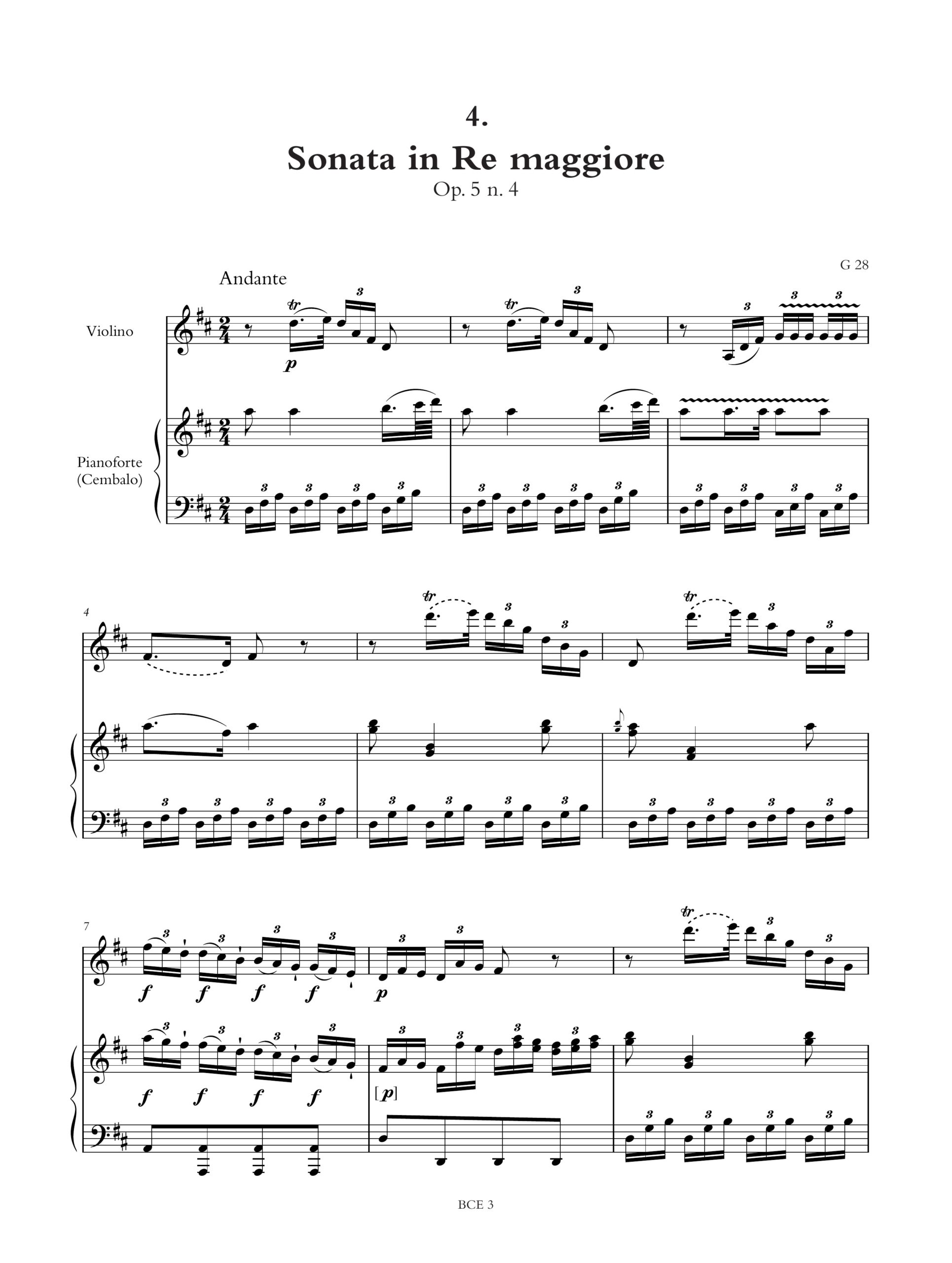 Boccherini, Luigi: 6 Sonate Op. 5 (G 25-30) per Tastiera e Violino - Image 5