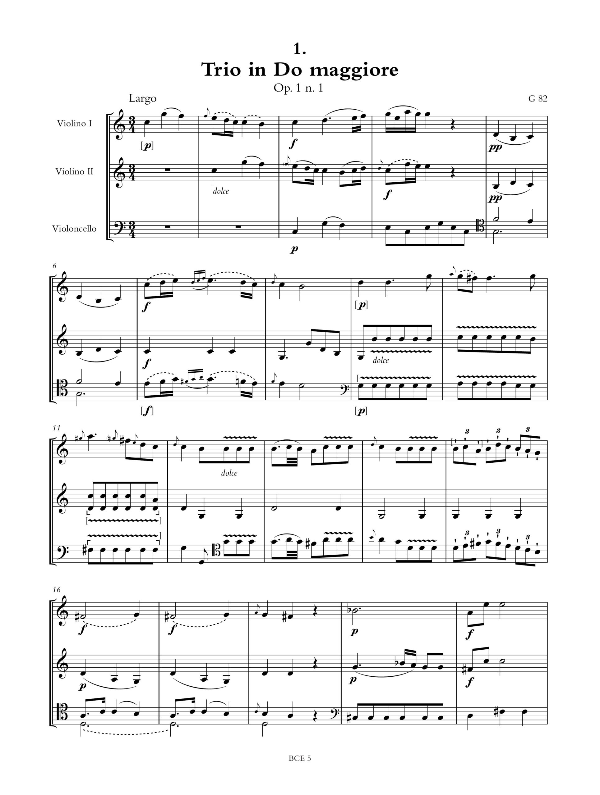 Boccherini, Luigi: 6 Trii Op. 1 (G 77-82) per 2 Violini e Violoncello - Image 2