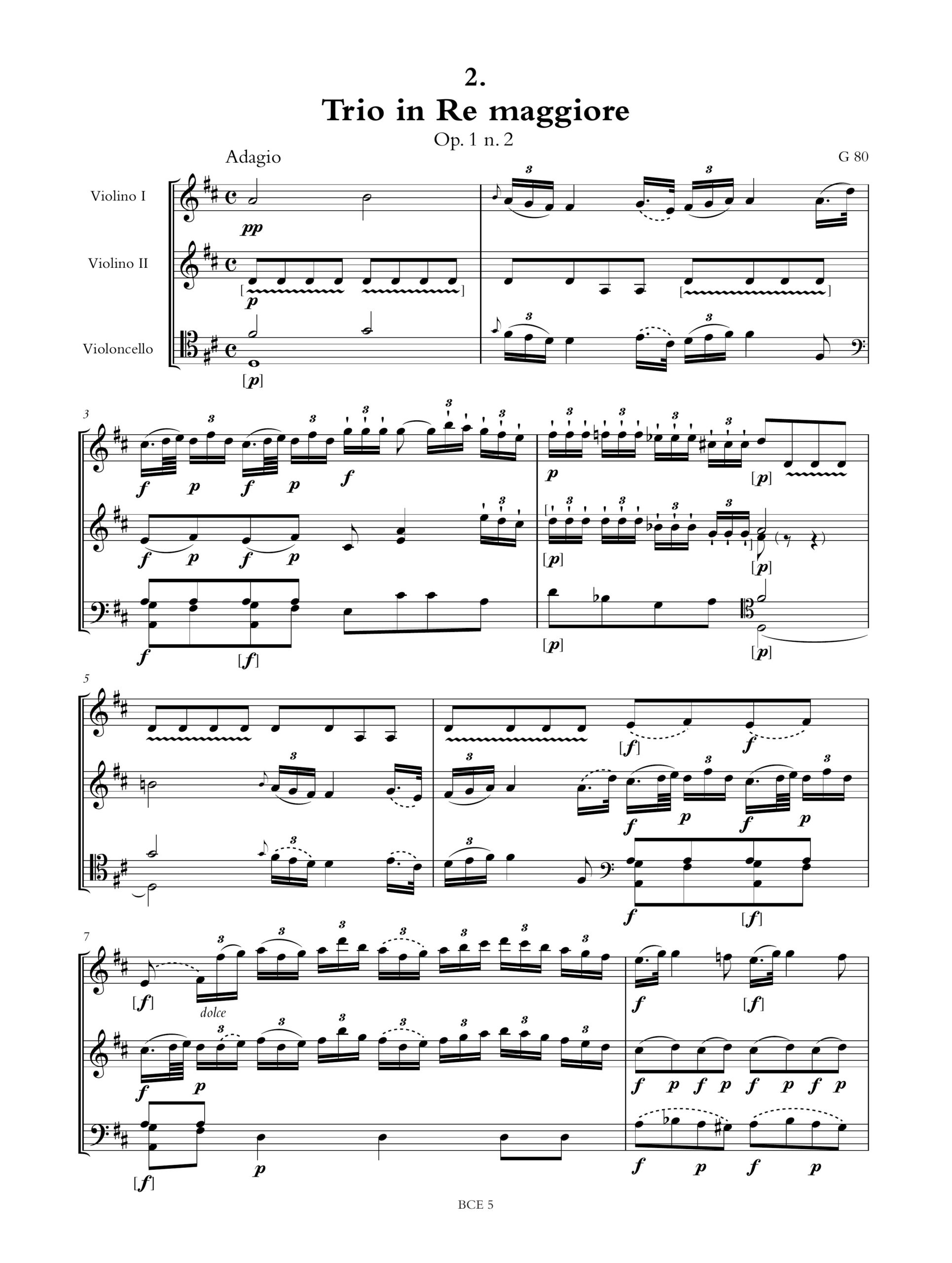 Boccherini, Luigi: 6 Trii Op. 1 (G 77-82) per 2 Violini e Violoncello - Image 3