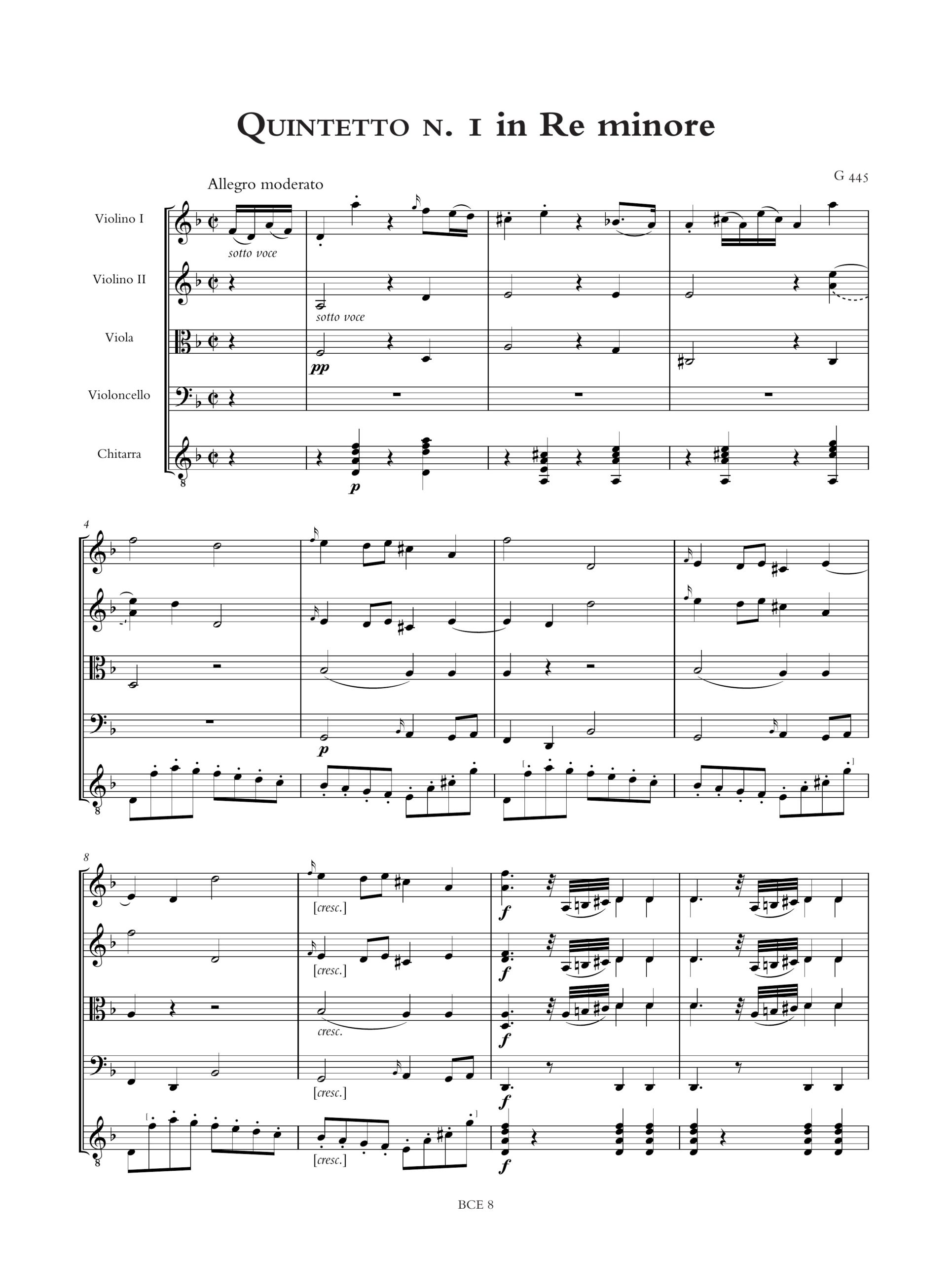 Boccherini, Luigi: 9 Quintetti per Chitarra, 2 Violini, Viola e Violoncello (G 445-450, 451, 453, G deest) - Image 2