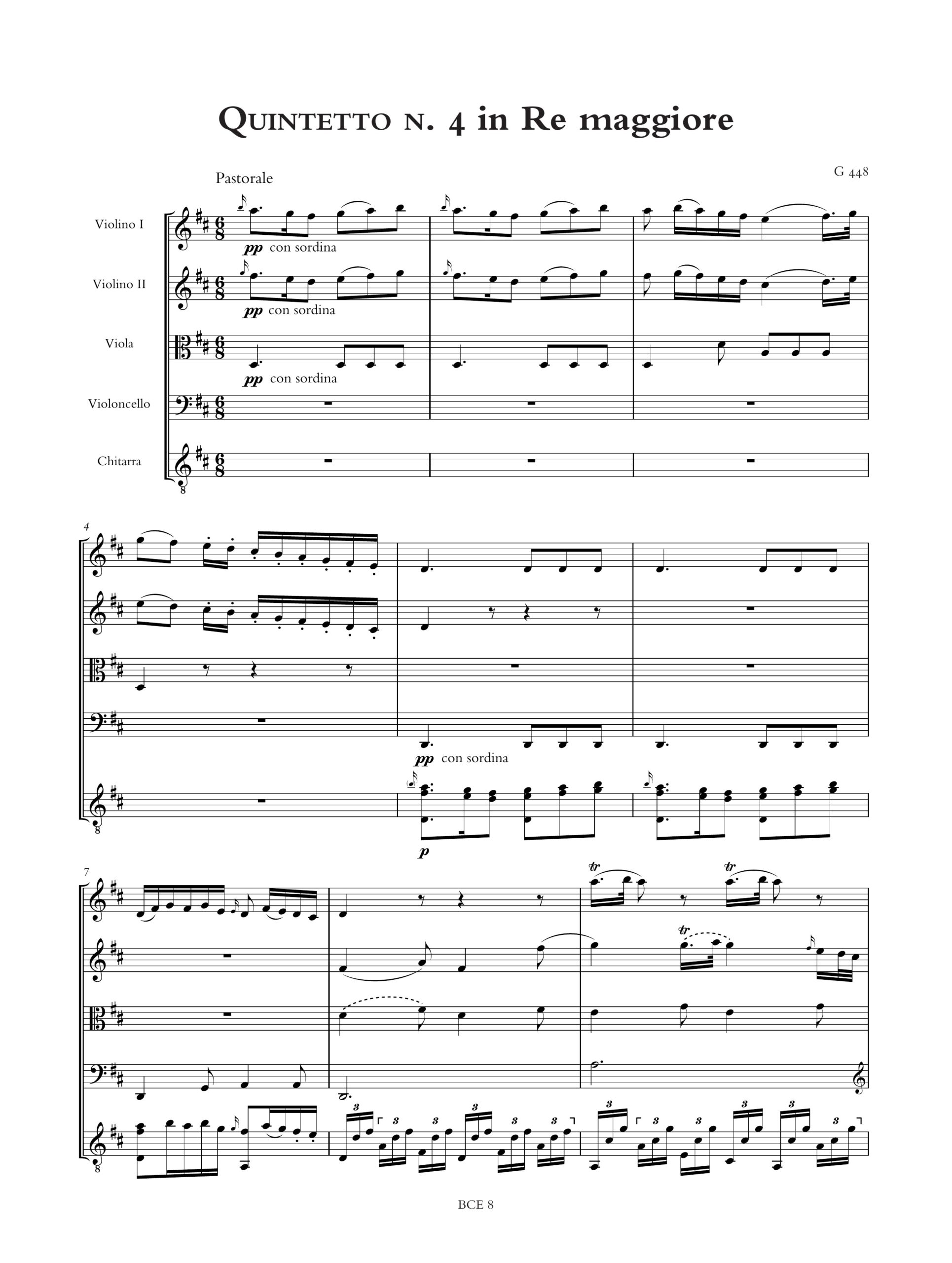 Boccherini, Luigi: 9 Quintetti per Chitarra, 2 Violini, Viola e Violoncello (G 445-450, 451, 453, G deest) - Image 5