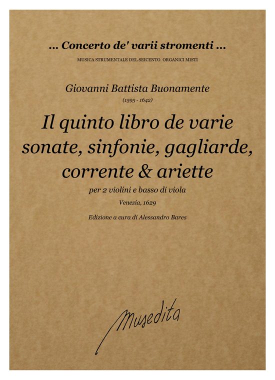 Giovanni Battista Buonamente (1595 - 1642) - Il quinto libro de varie sonate, sinfonie, gagliarde, correnti e ariette (Venezia,