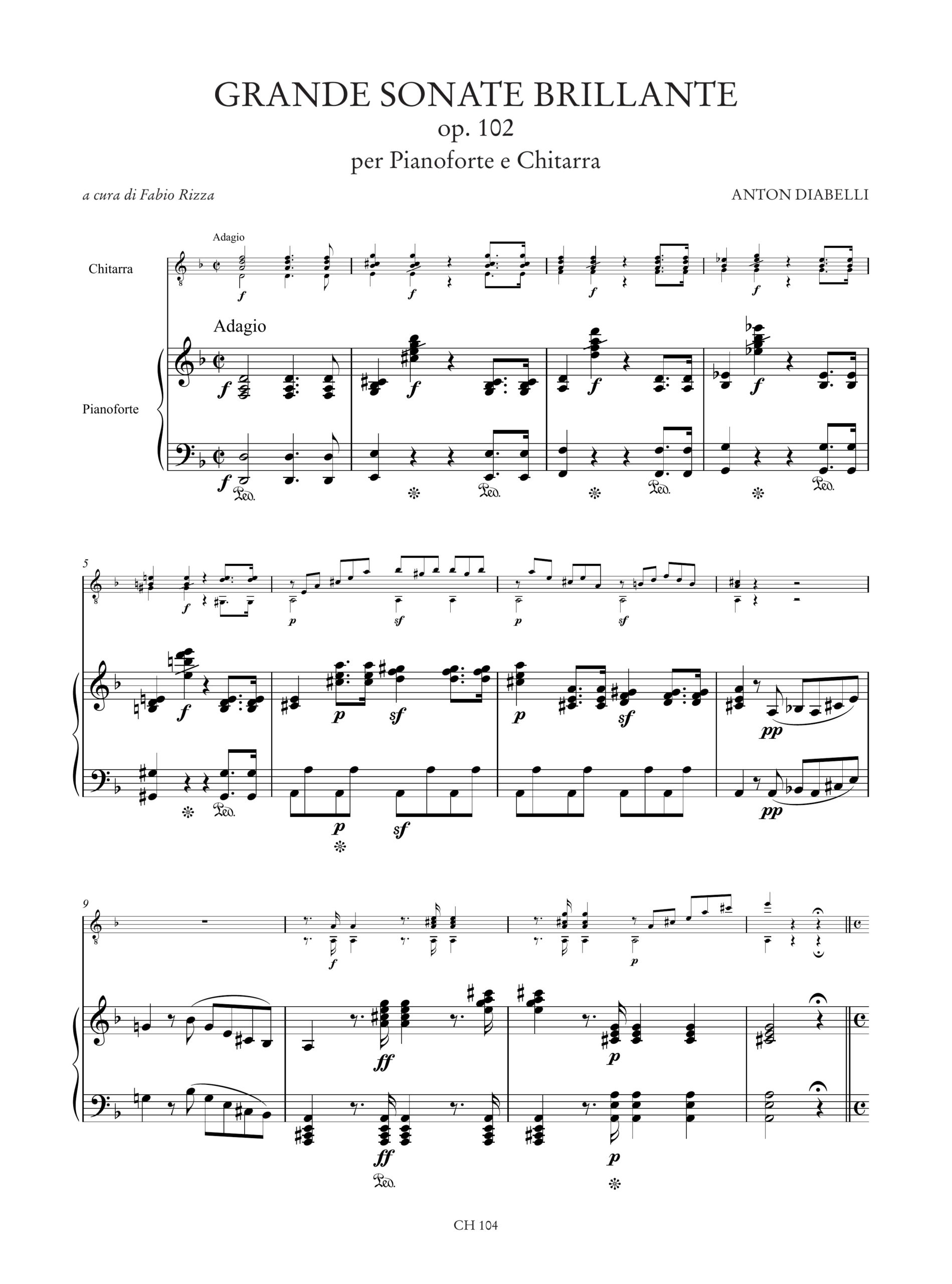 Diabelli, Anton: Grande Sonate Brillante Op. 102 per Pianoforte e Chitarra - Image 2