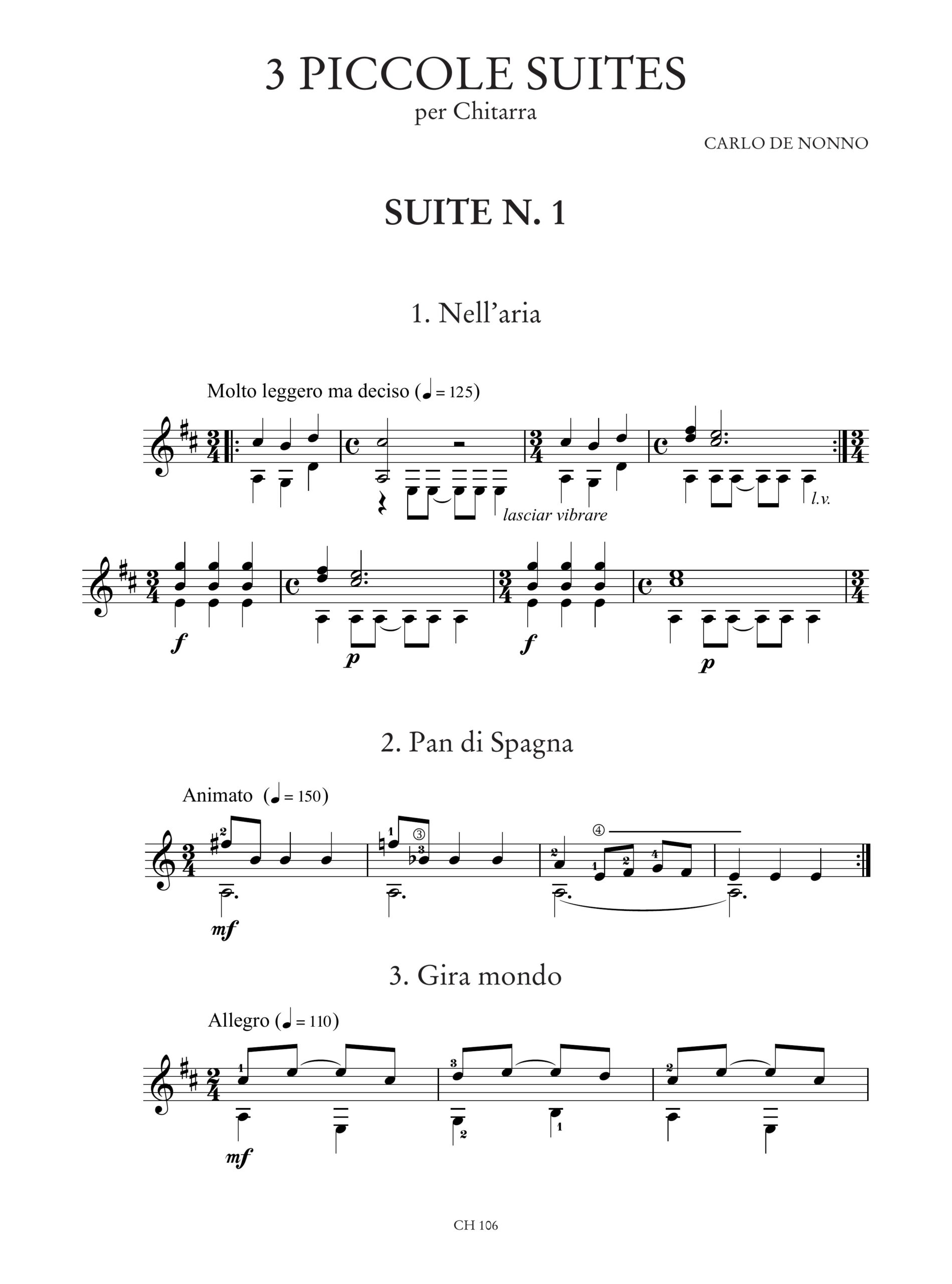 de Nonno, Carlo: 3 piccole Suites per Chitarra (2008) - Image 2