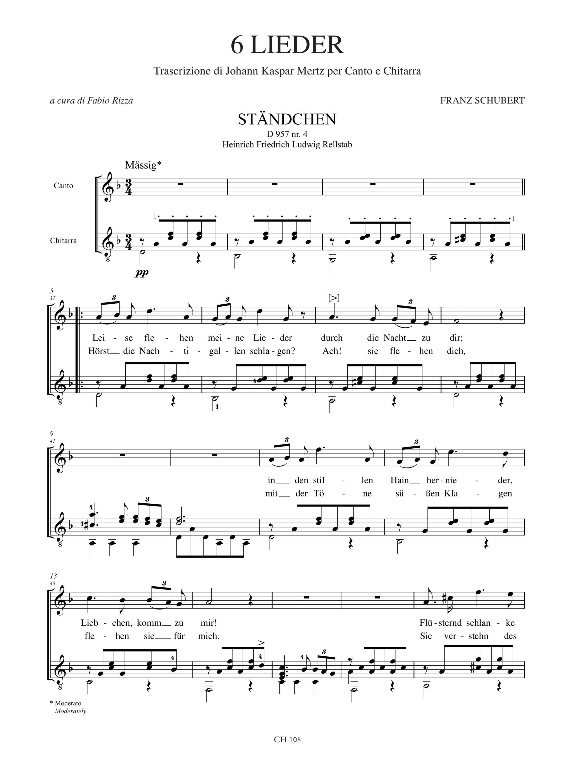 Schubert, Franz: 6 Lieder per Canto e Chitarra - Image 2