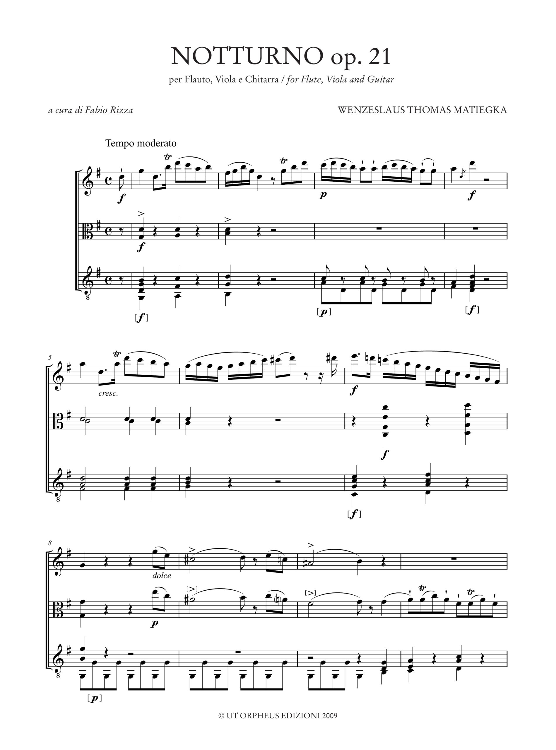 Matiegka, Wenzeslaus Thomas: Notturno Op. 21 per Flauto, Viola e Chitarra - Image 2
