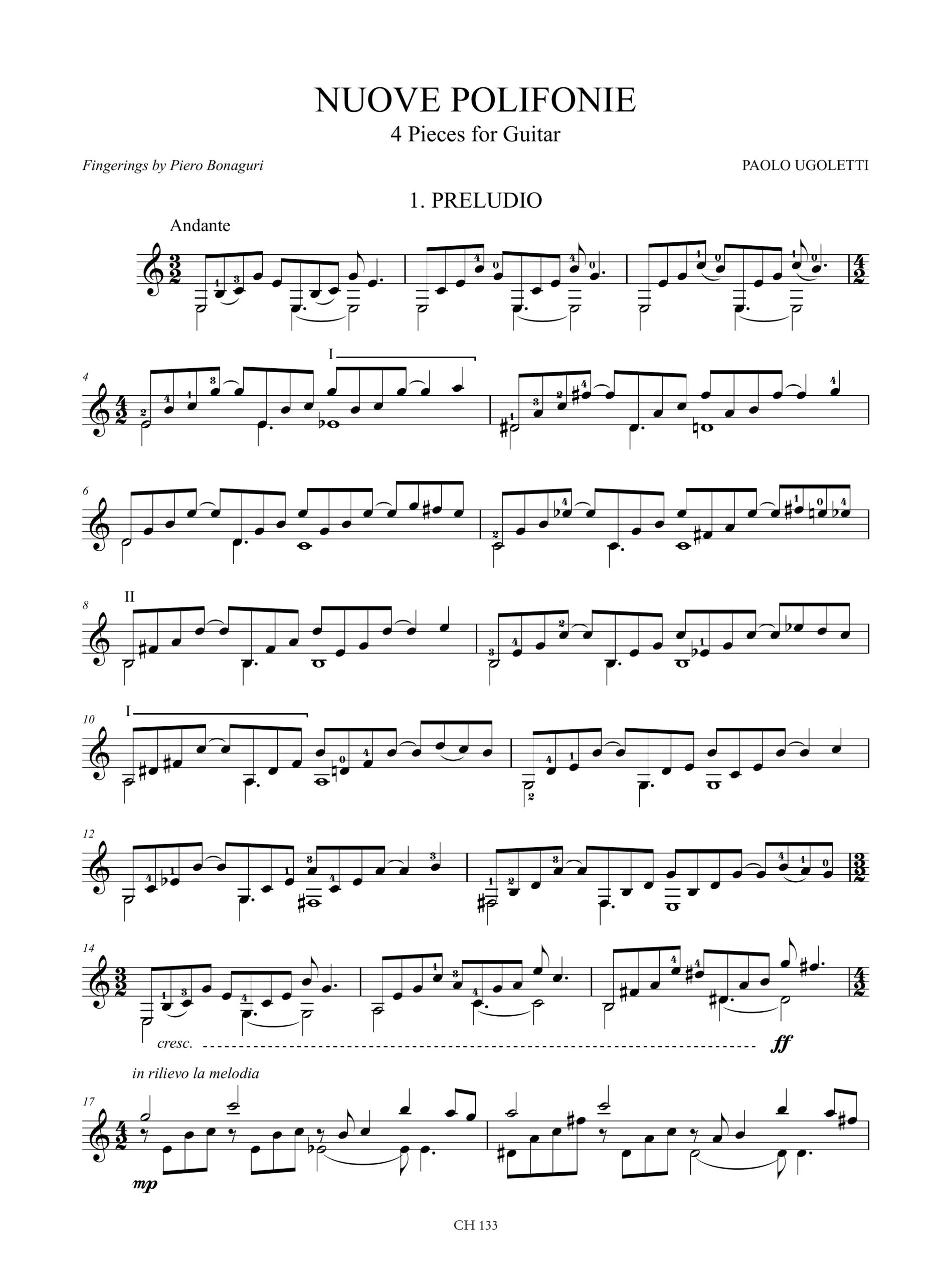 Ugoletti, Paolo: Nuove Polifonie. 4 Pezzi per Chitarra - Image 2