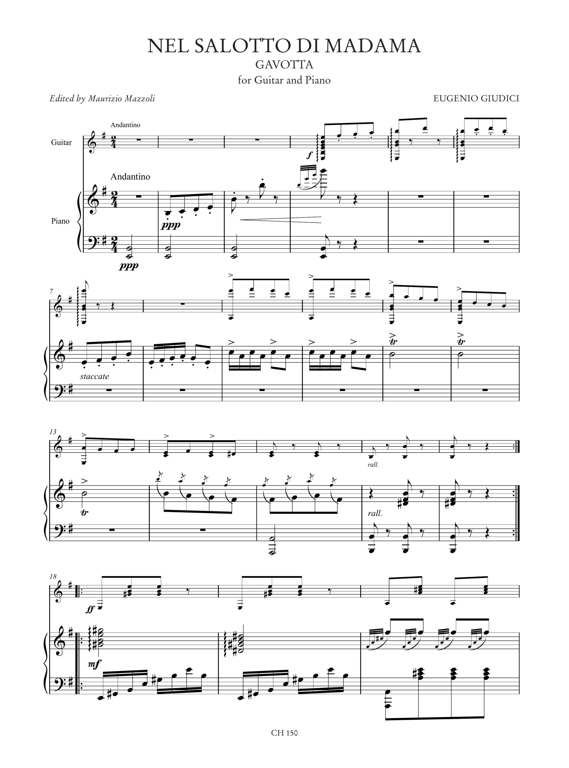 Giudici, Eugenio: Nel salotto di Madama. Gavotta per Chitarra e Pianoforte - Image 2