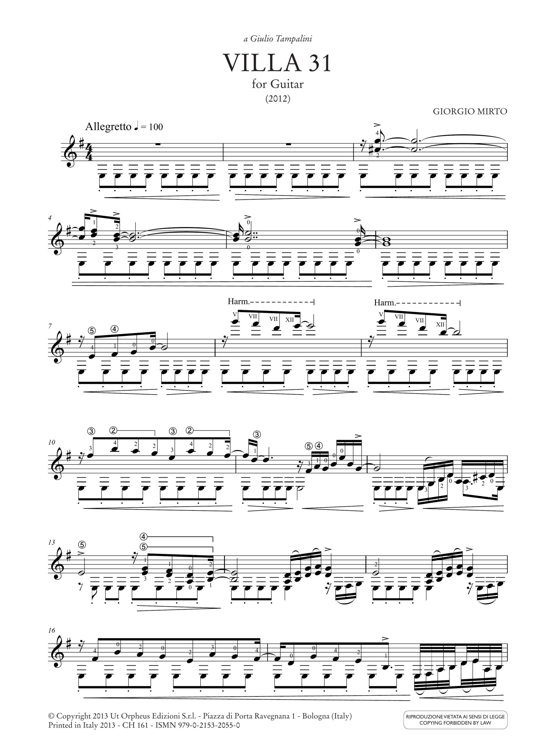 Mirto, Giorgio: Villa 31 per Chitarra (2012) - Image 2