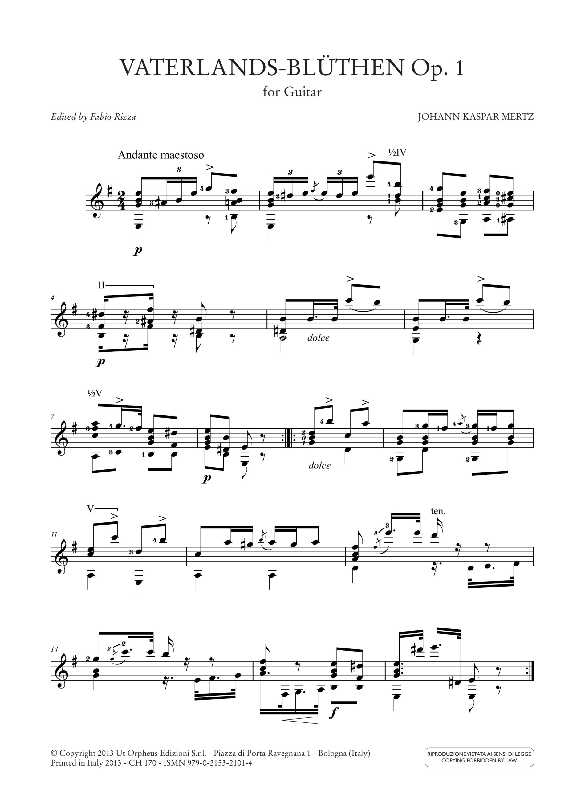 Mertz, Johann Kaspar: Vaterlands-Blüthen op. 1 per Chitarra - Image 2