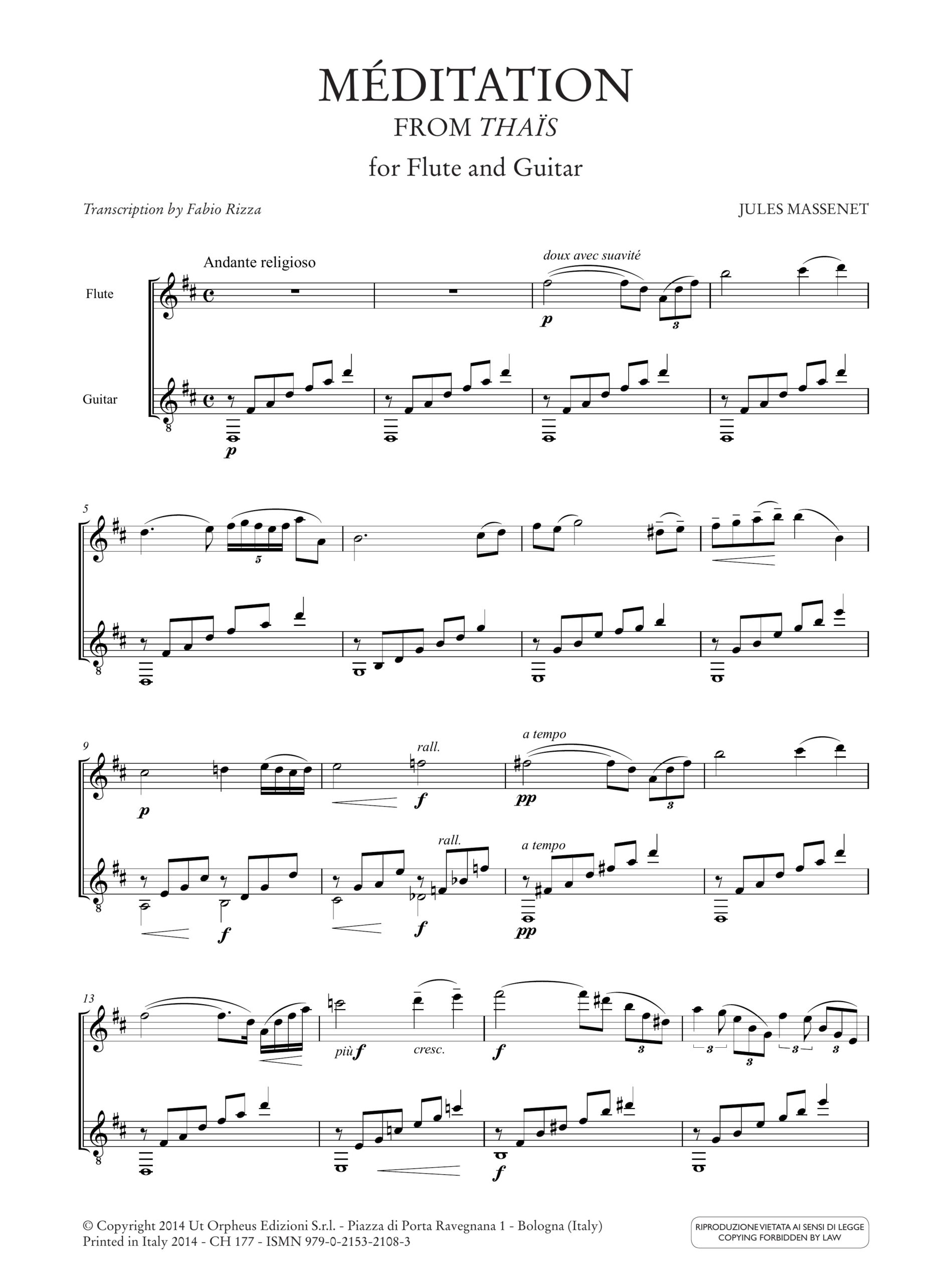 Massenet, Jules: Méditation da ‘Thaïs’ per Flauto e Chitarra - Image 2