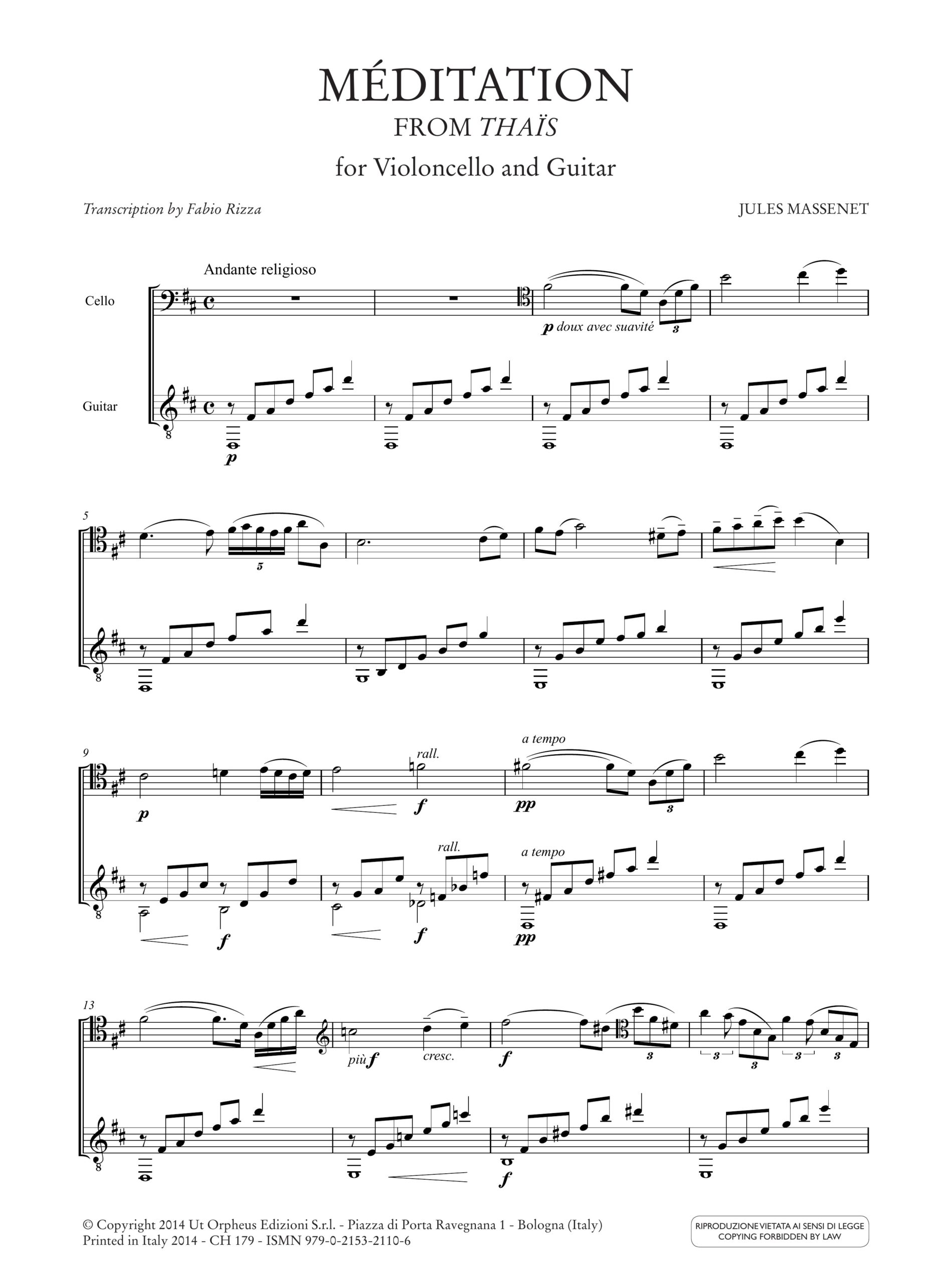 Massenet, Jules: Méditation da ‘Thaïs’ per Violoncello e Chitarra - Image 2