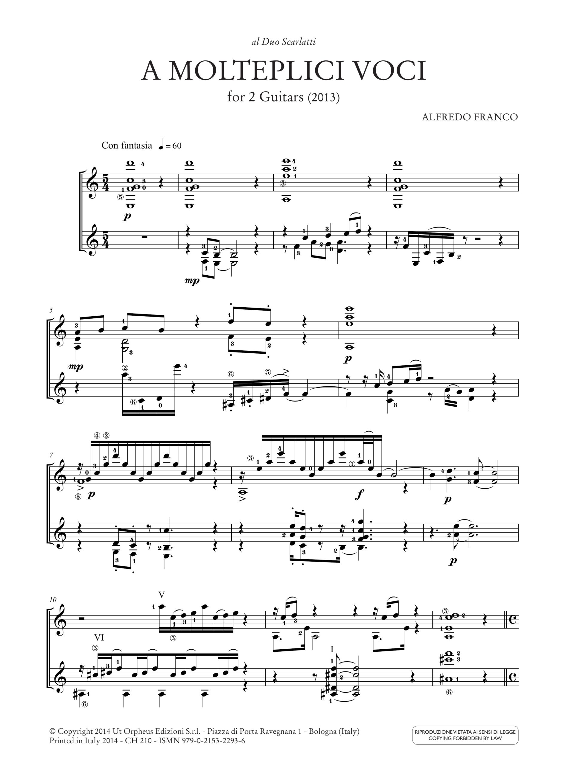 Franco, Alfredo: A molteplici voci per 2 Chitarre (2013) - Image 2
