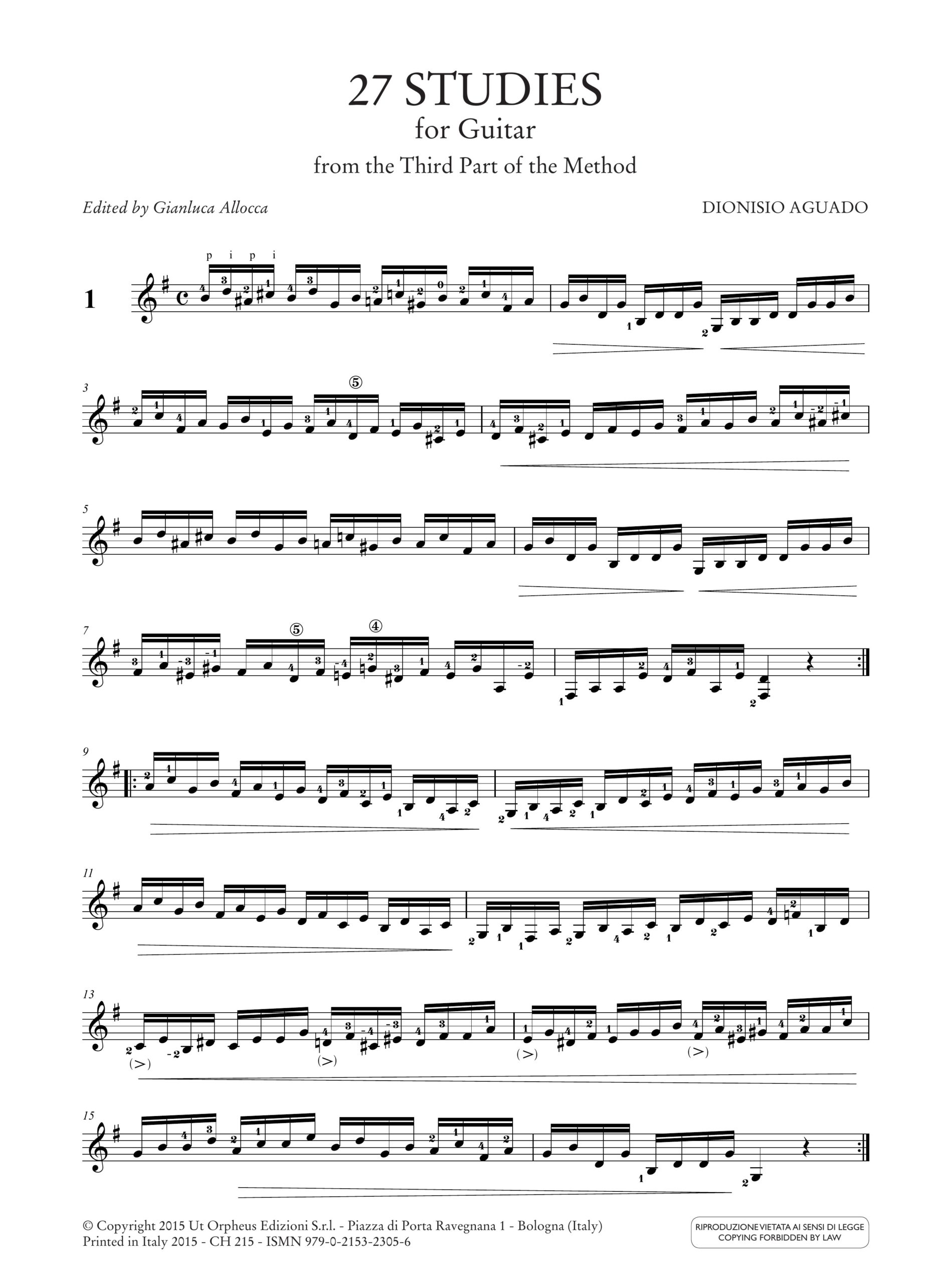 Aguado, Dionisio: 27 Studi per Chitarra (dalla terza parte del Metodo) - Image 2