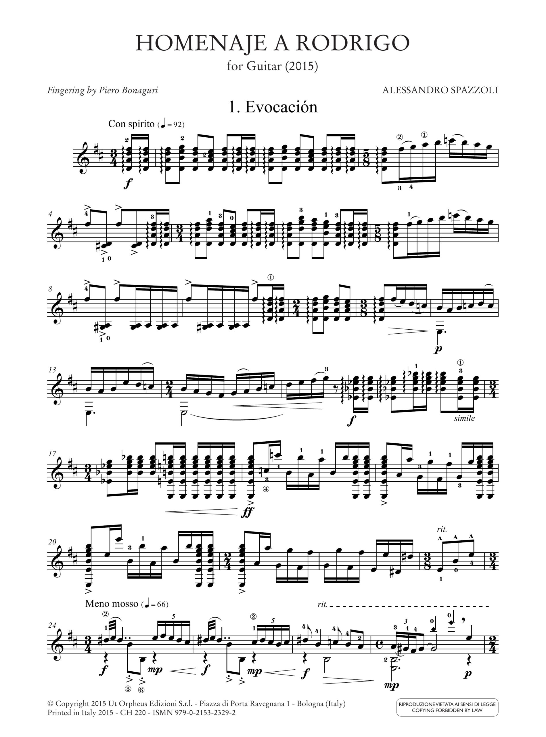 Spazzoli, Alessandro: Homenaje a Rodrigo. 4 Pezzi per Chitarra - Image 2