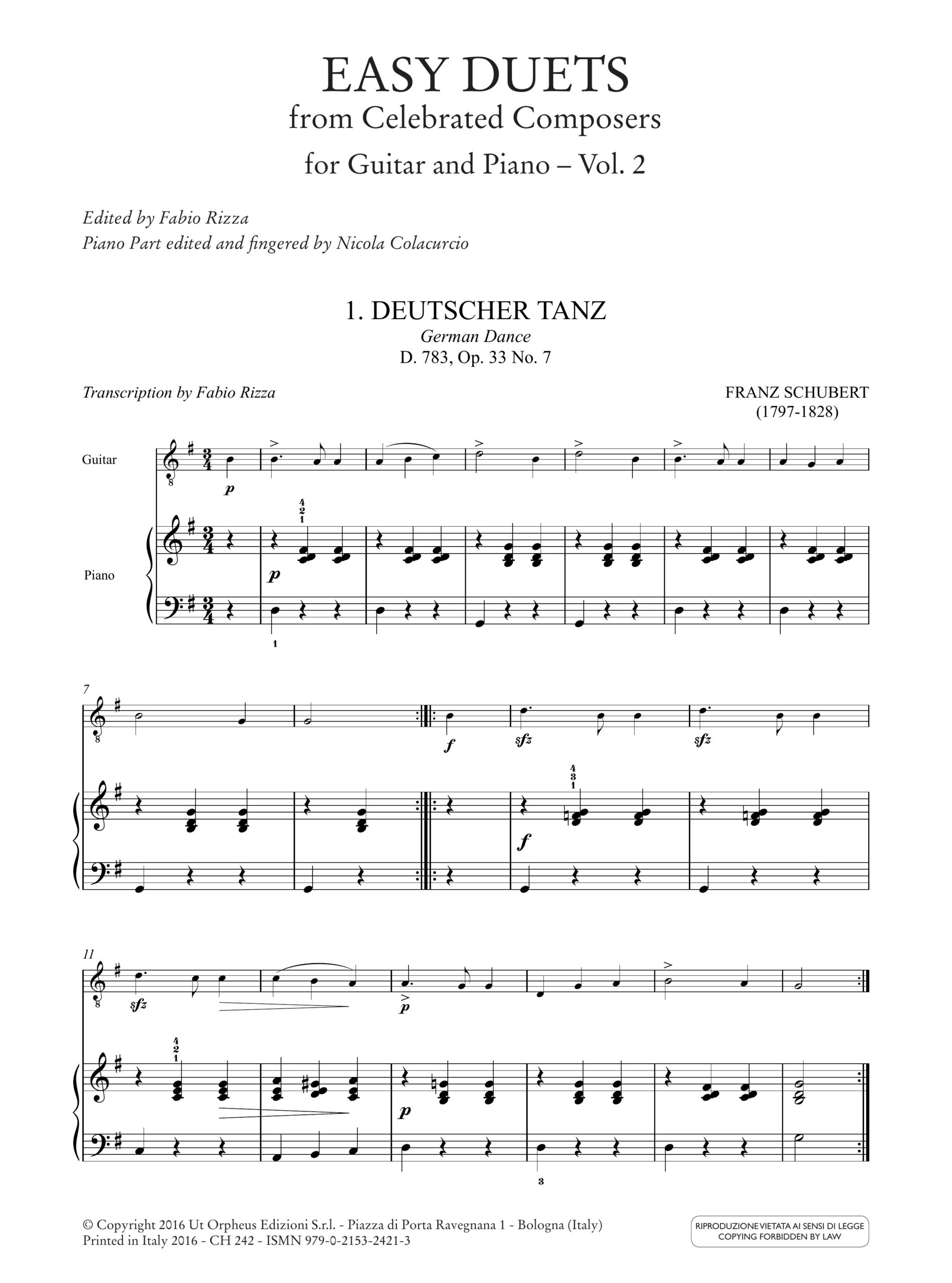 Easy Duets from Celebrated Composers per Chitarra e Pianoforte - Vol. 2 - Image 2