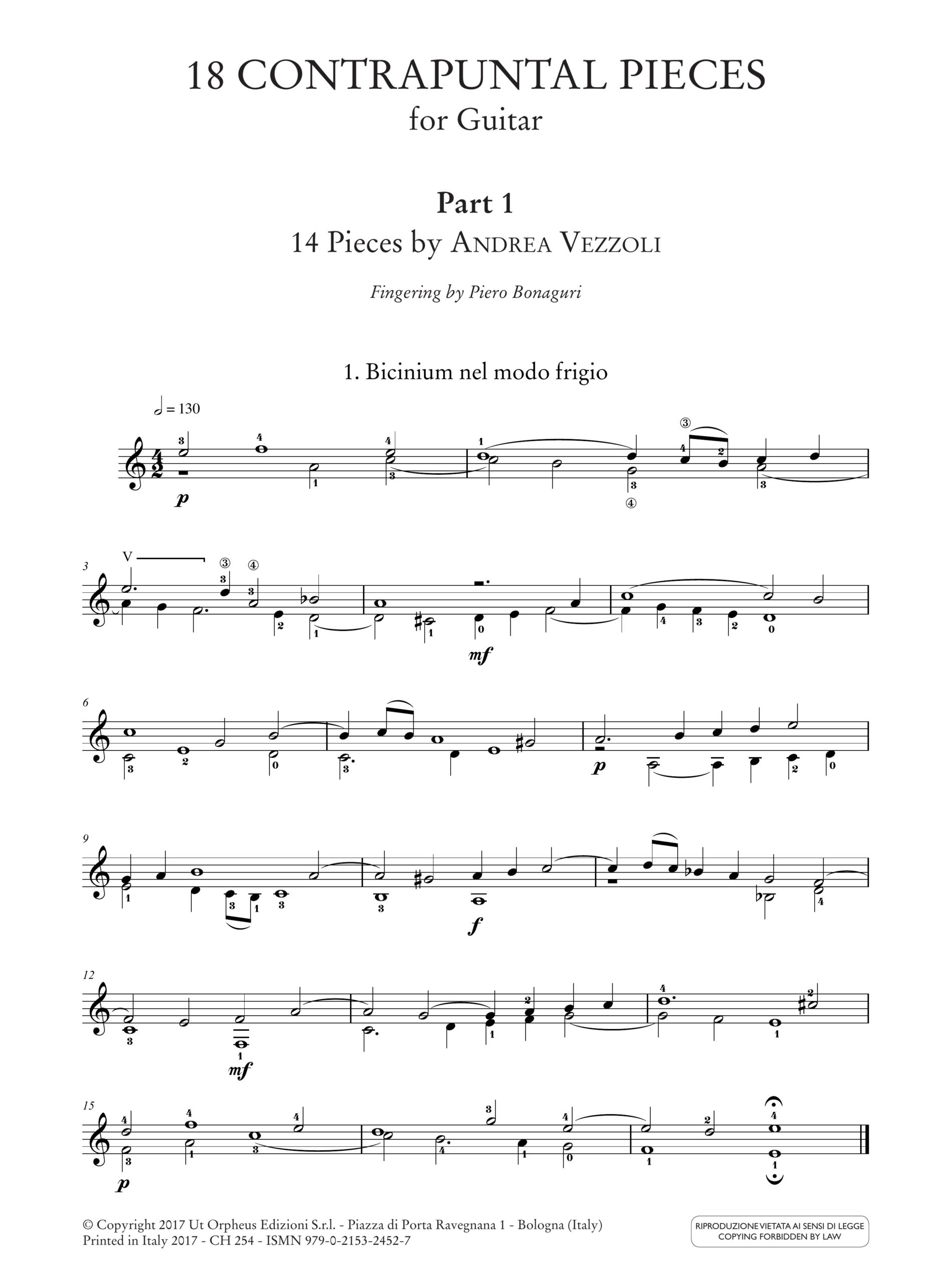 Vezzoli, Andrea - Ugoletti, Paolo: 18 Pezzi Contrappuntistici per Chitarra - Image 2