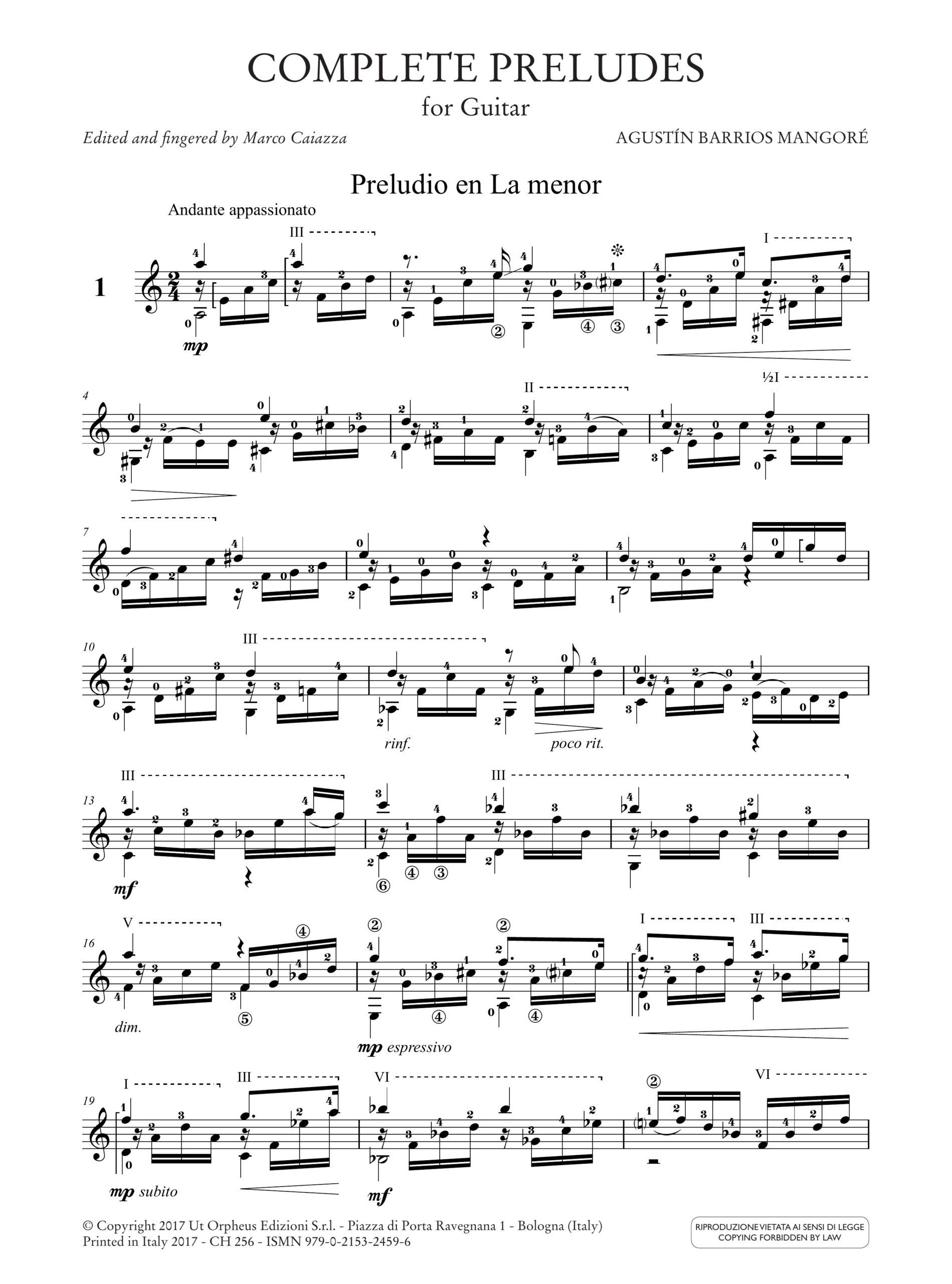 Barrios Mangoré, Agustín: Integrale dei Preludi per Chitarra - Image 2