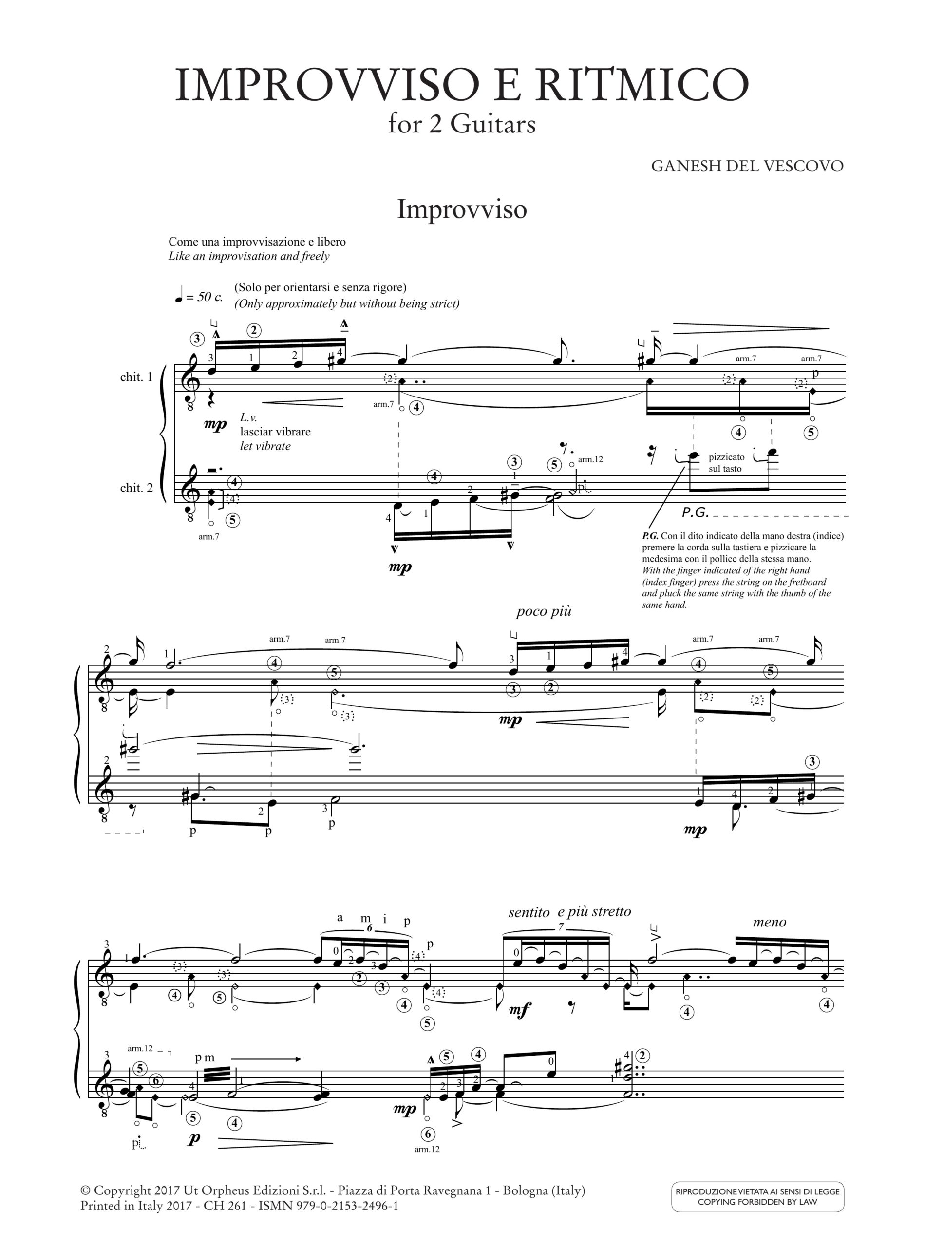 Del Vescovo, Ganesh: Improvviso e Ritmico per 2 Chitarre (1998) - Image 2