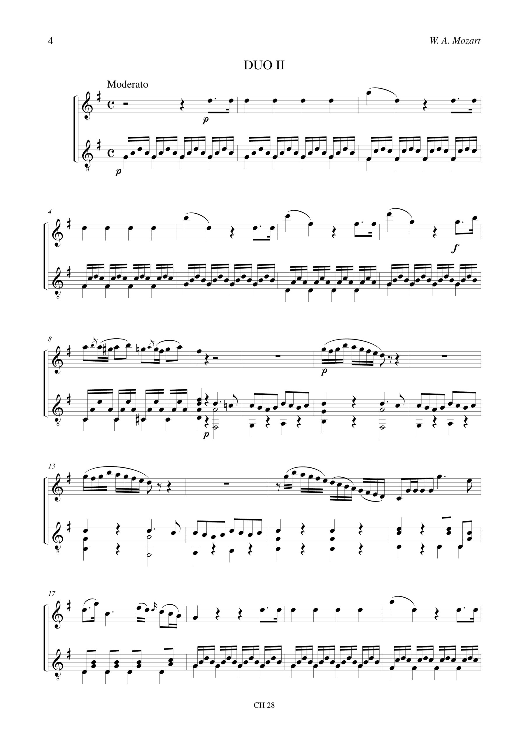 Mozart, Wolfgang Amadeus: 8 Arie dalle “Nozze di Figaro” trascritte da Ferdinando Carulli (Op. 66) per Violino e Chitarra - Image 3