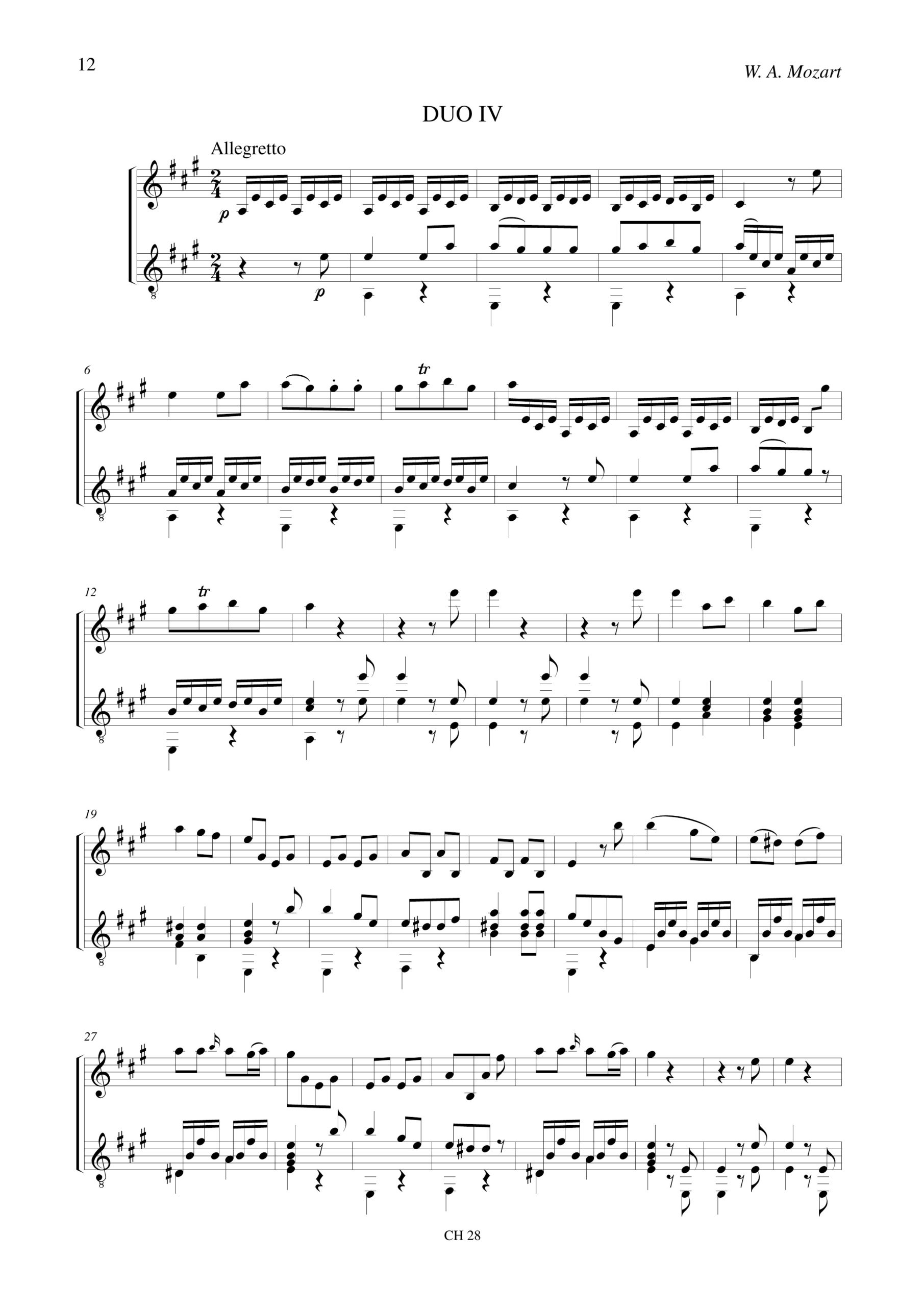 Mozart, Wolfgang Amadeus: 8 Arie dalle “Nozze di Figaro” trascritte da Ferdinando Carulli (Op. 66) per Violino e Chitarra - Image 5