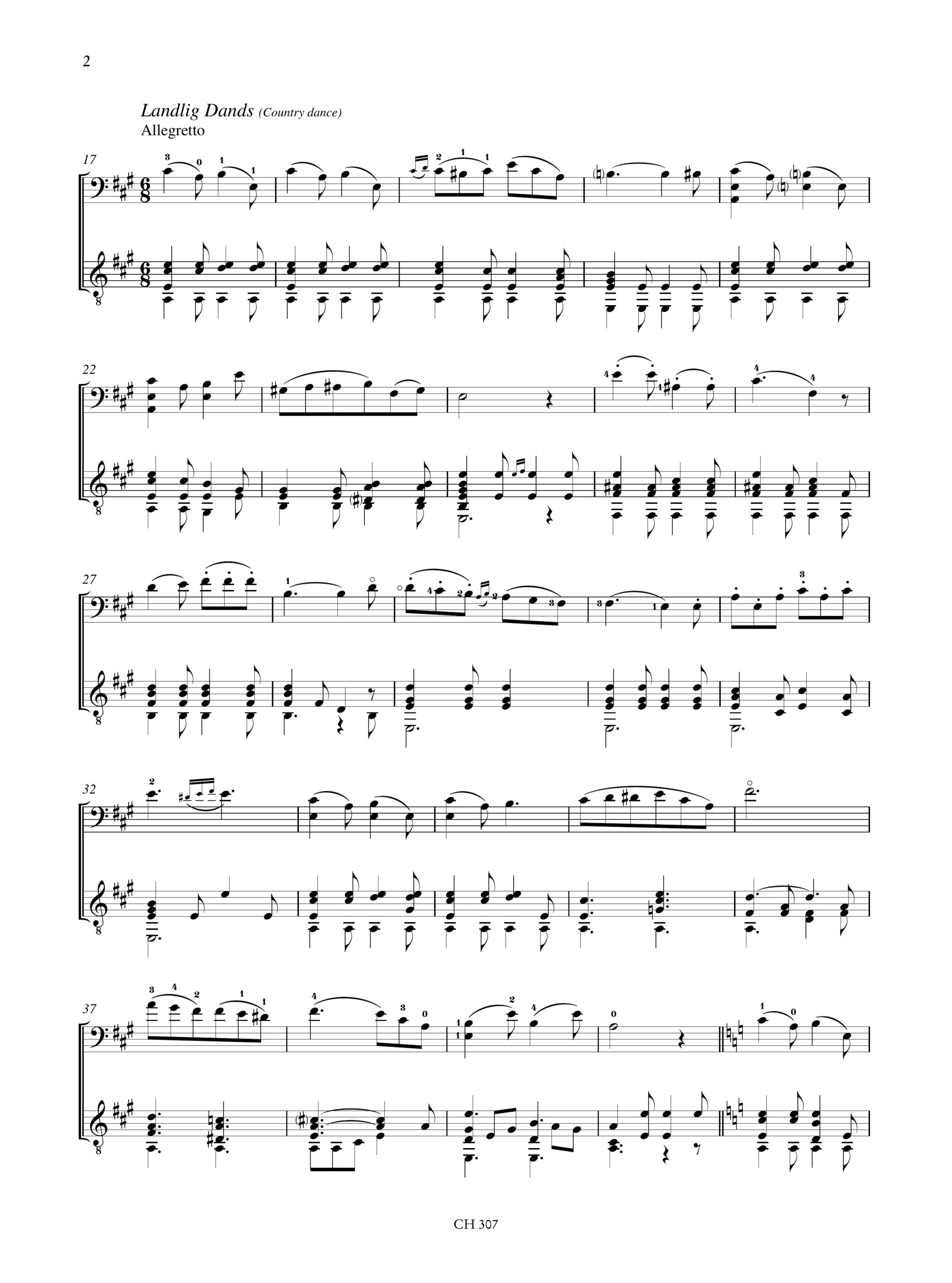 Degen, Søffren: Blandt Bjergene (Tra le montagne) op. 19 per Violoncello e Chitarra - Image 3