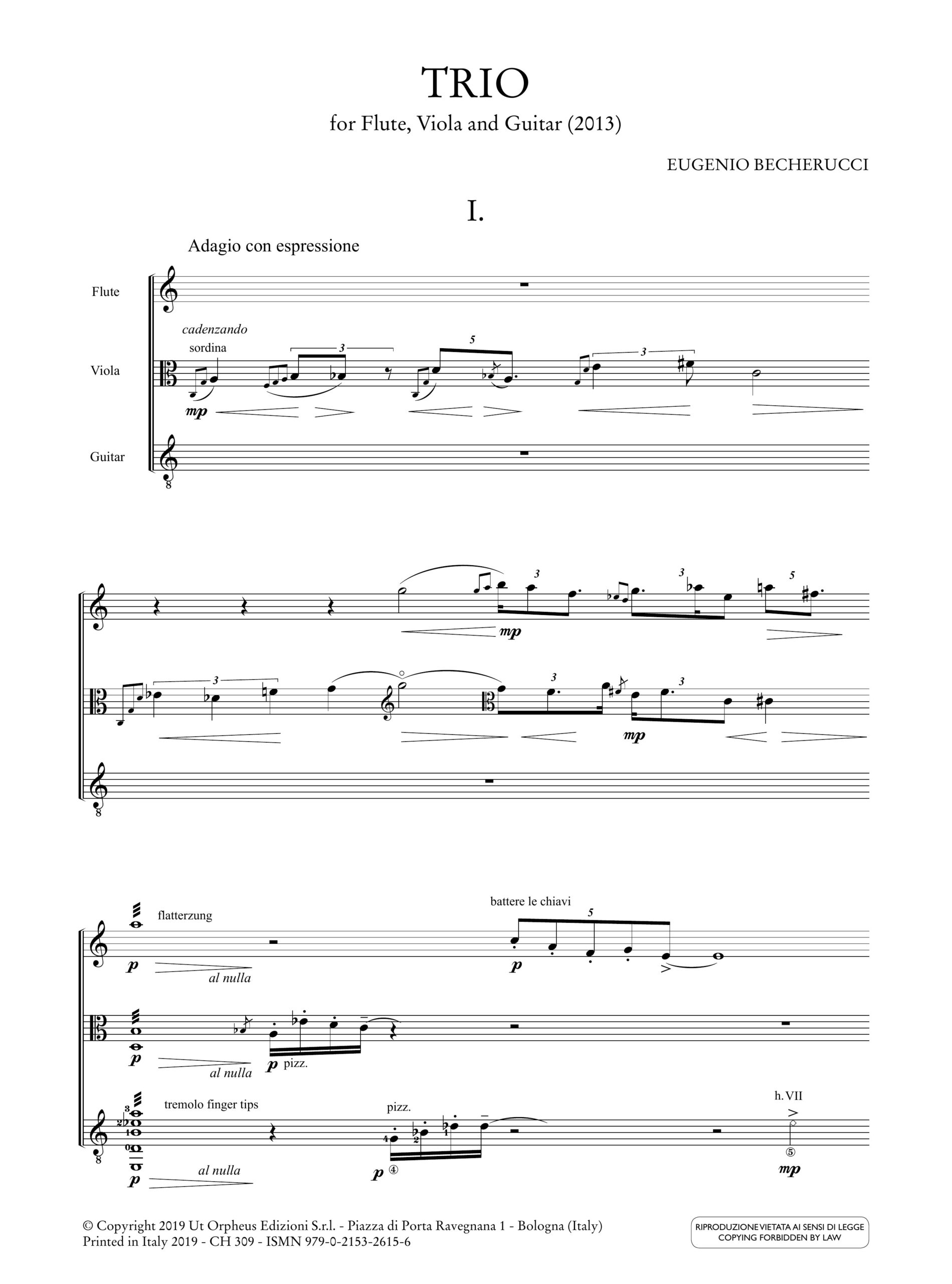 Becherucci, Eugenio: Trio per Flauto, Viola e Chitarra (2013) - Image 2