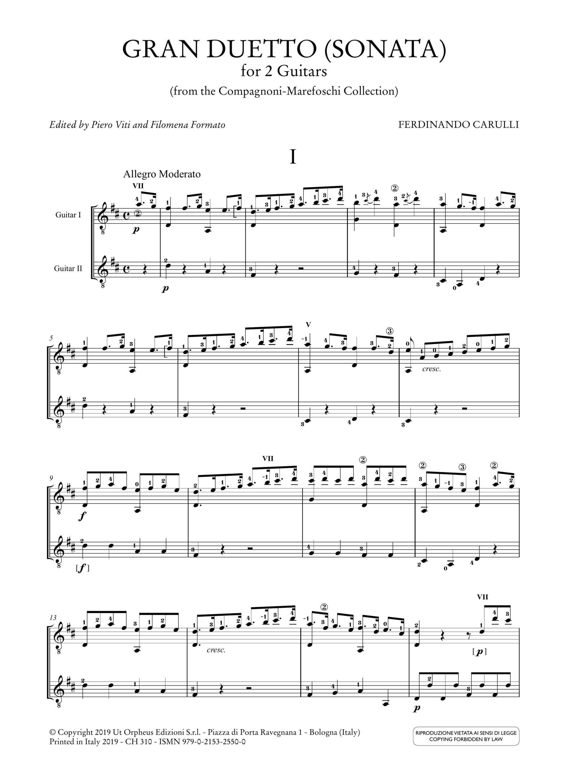 Carulli, Ferdinando: Gran Duetto (Sonata) (from the Compagnoni-Marefoschi Collection) per 2 Chitarre - Image 2