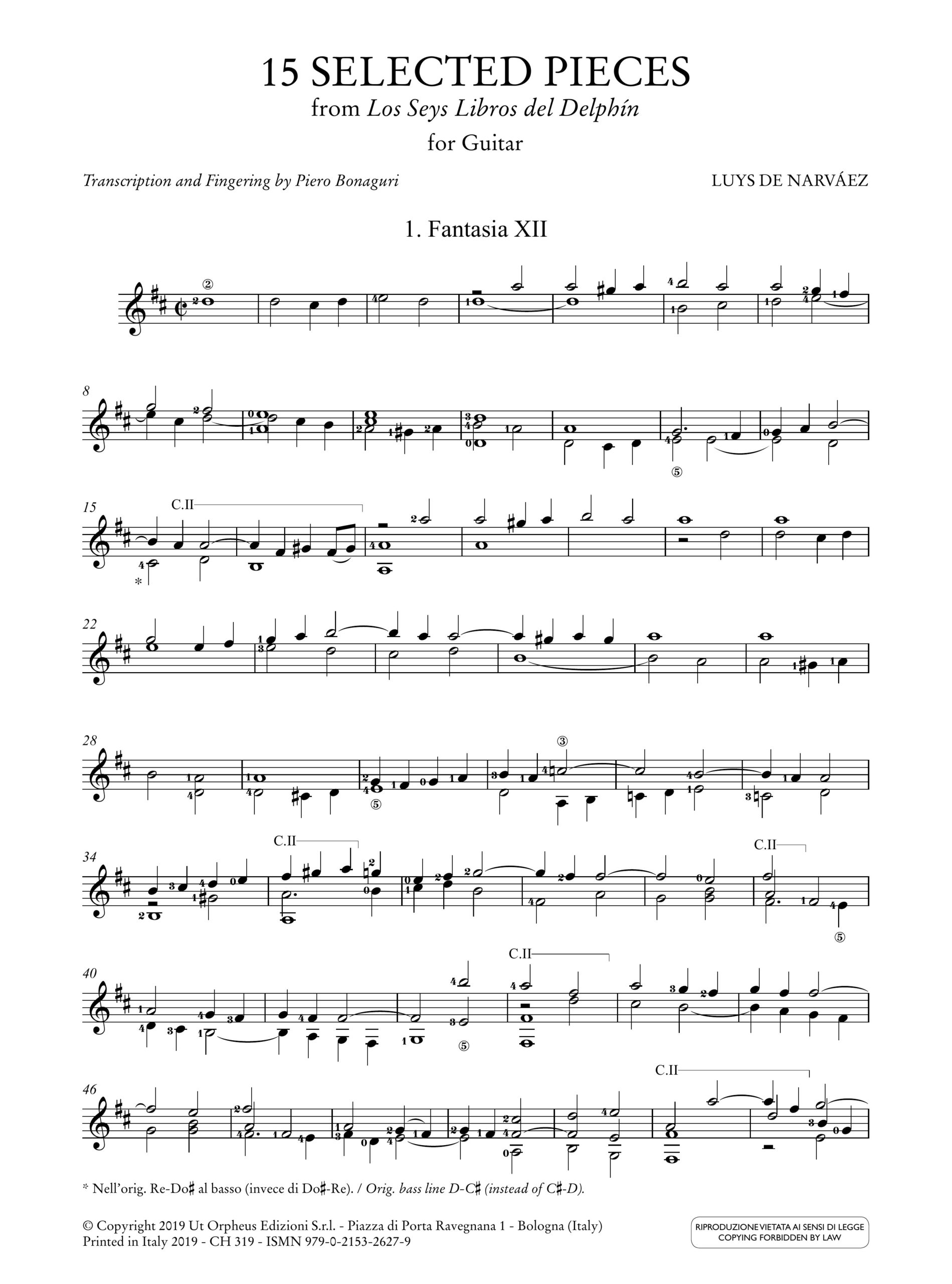 Narváez, Luys de: 15 Pezzi scelti da “Los Seys Libros del Delphín” per Chitarra - Image 2