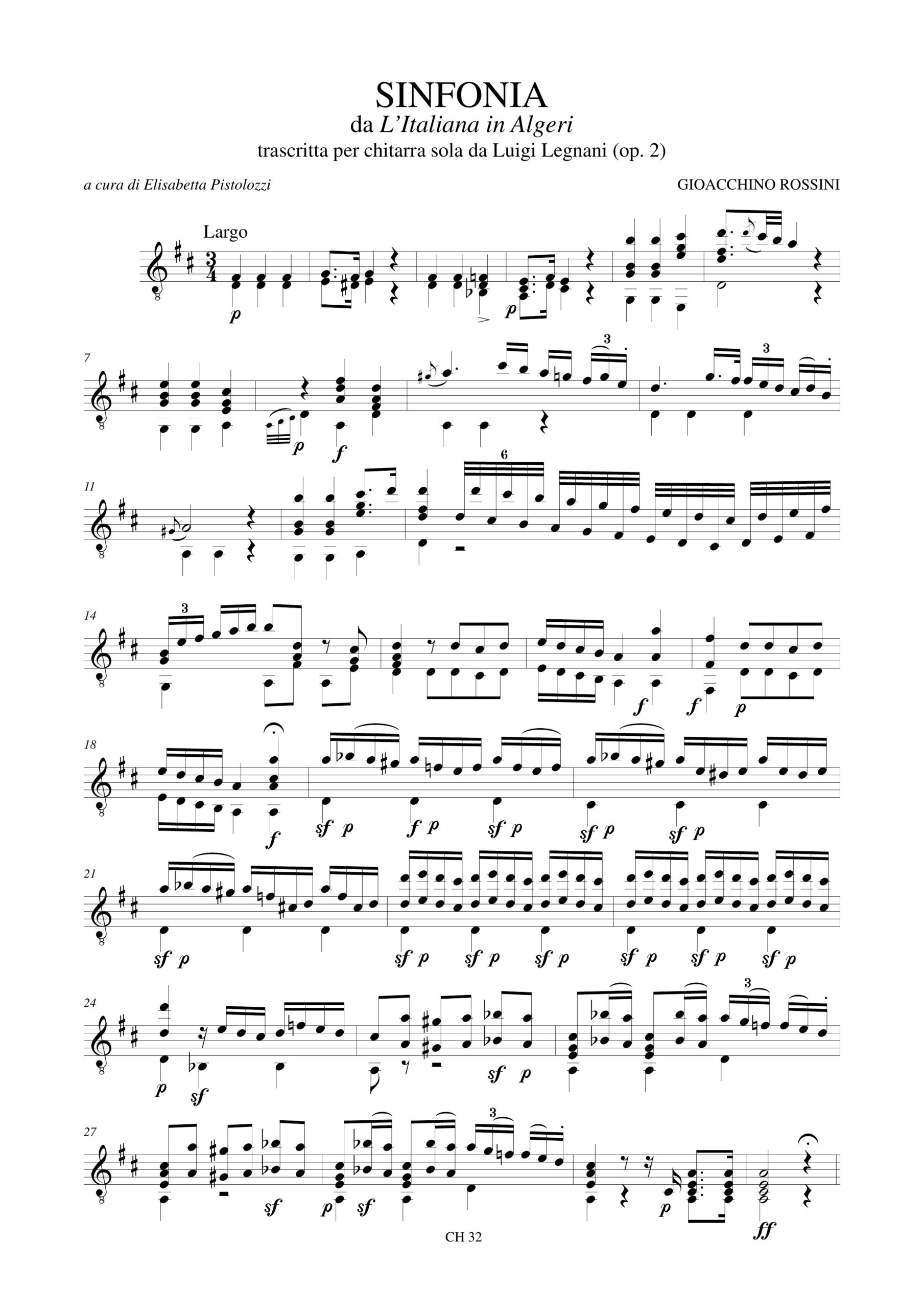 Rossini, Gioachino: L’Italiana in Algeri. Sinfonia trascritta da Luigi Legnani (Op. 2) per Chitarra - Image 2