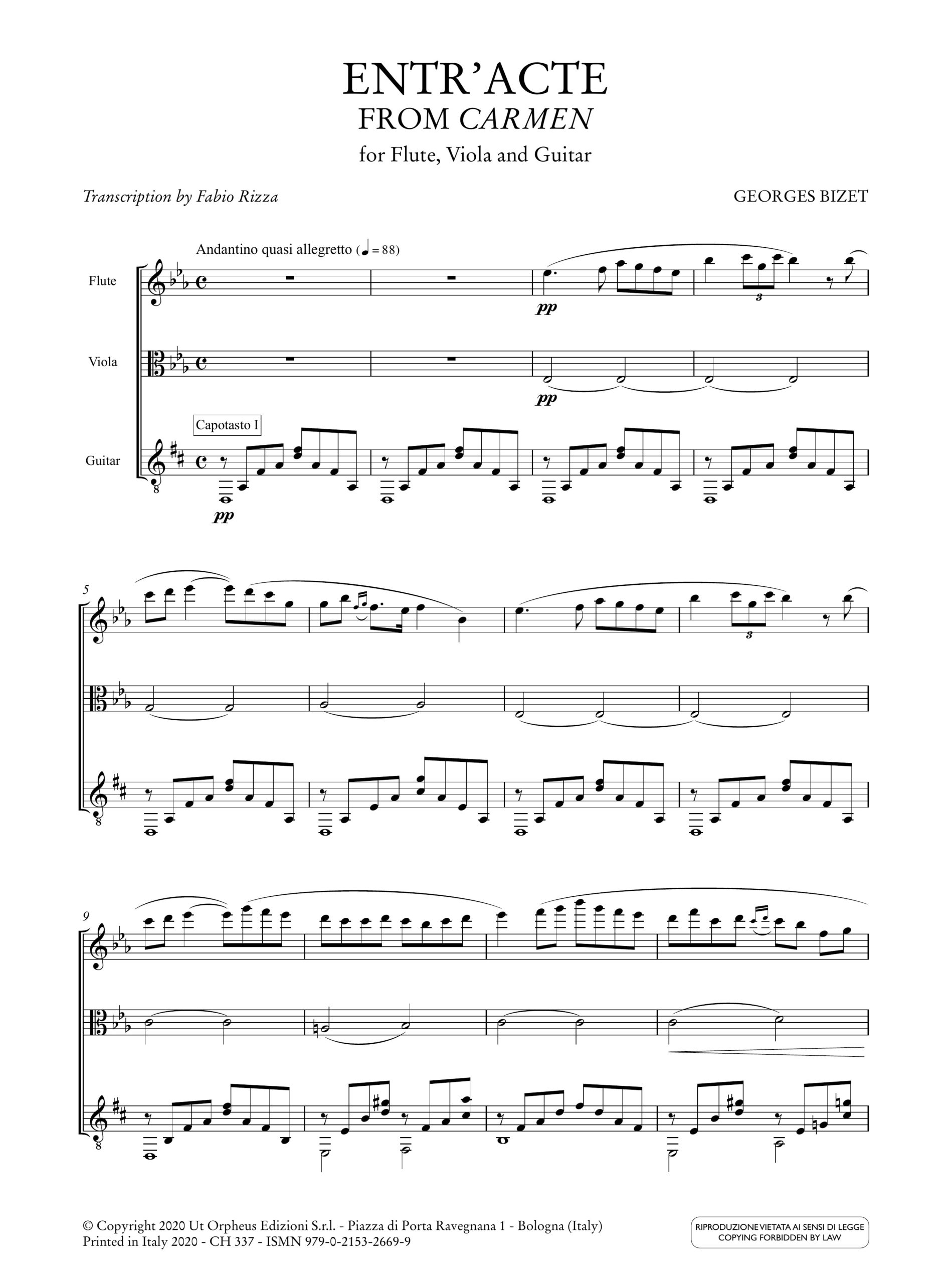 Bizet, Georges: Entr’acte da ‘Carmen’ per Flauto, Viola e Chitarra - Image 2