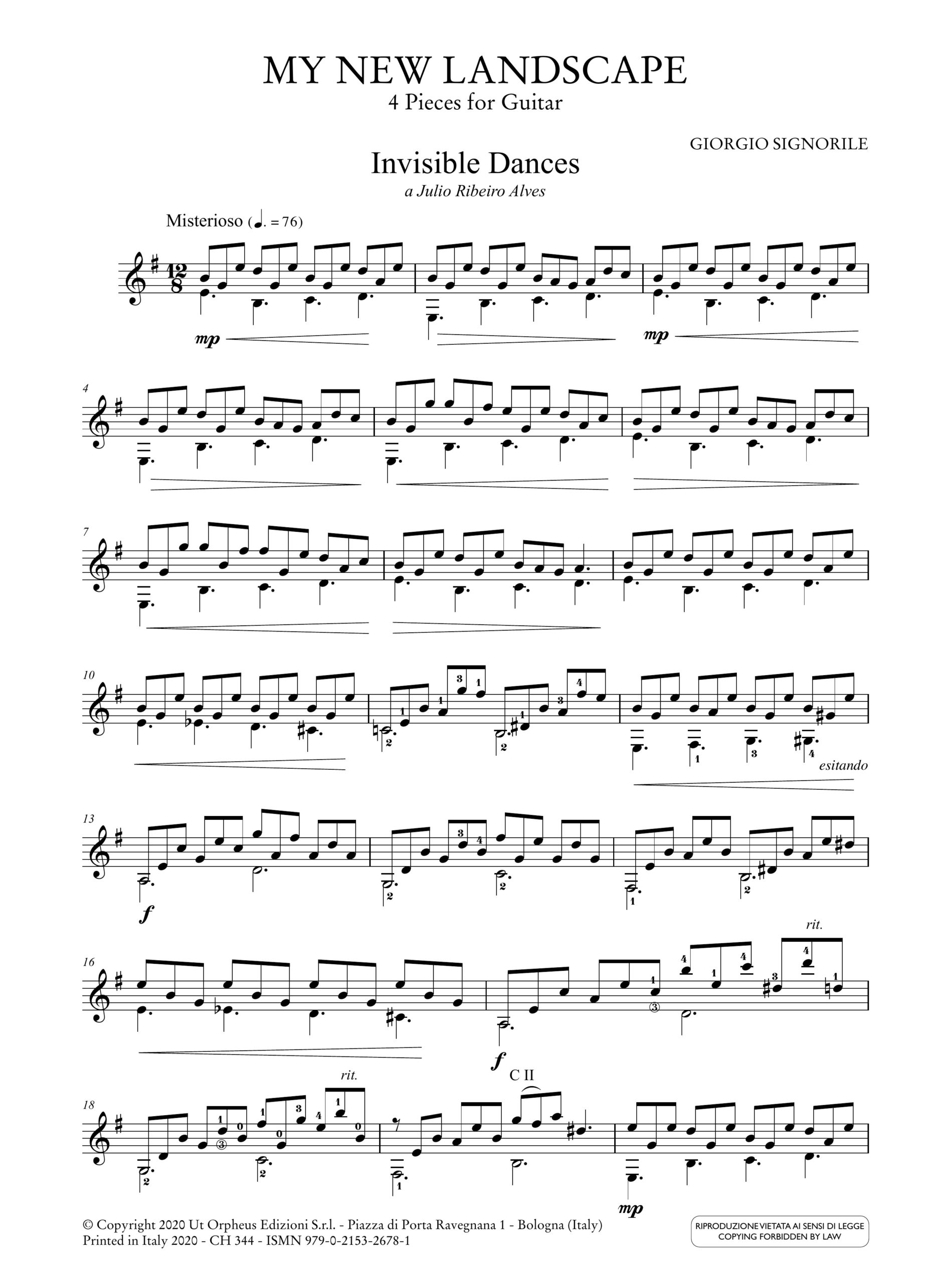 Signorile, Giorgio: My New Landscape. 4 Pezzi per Chitarra - Image 2