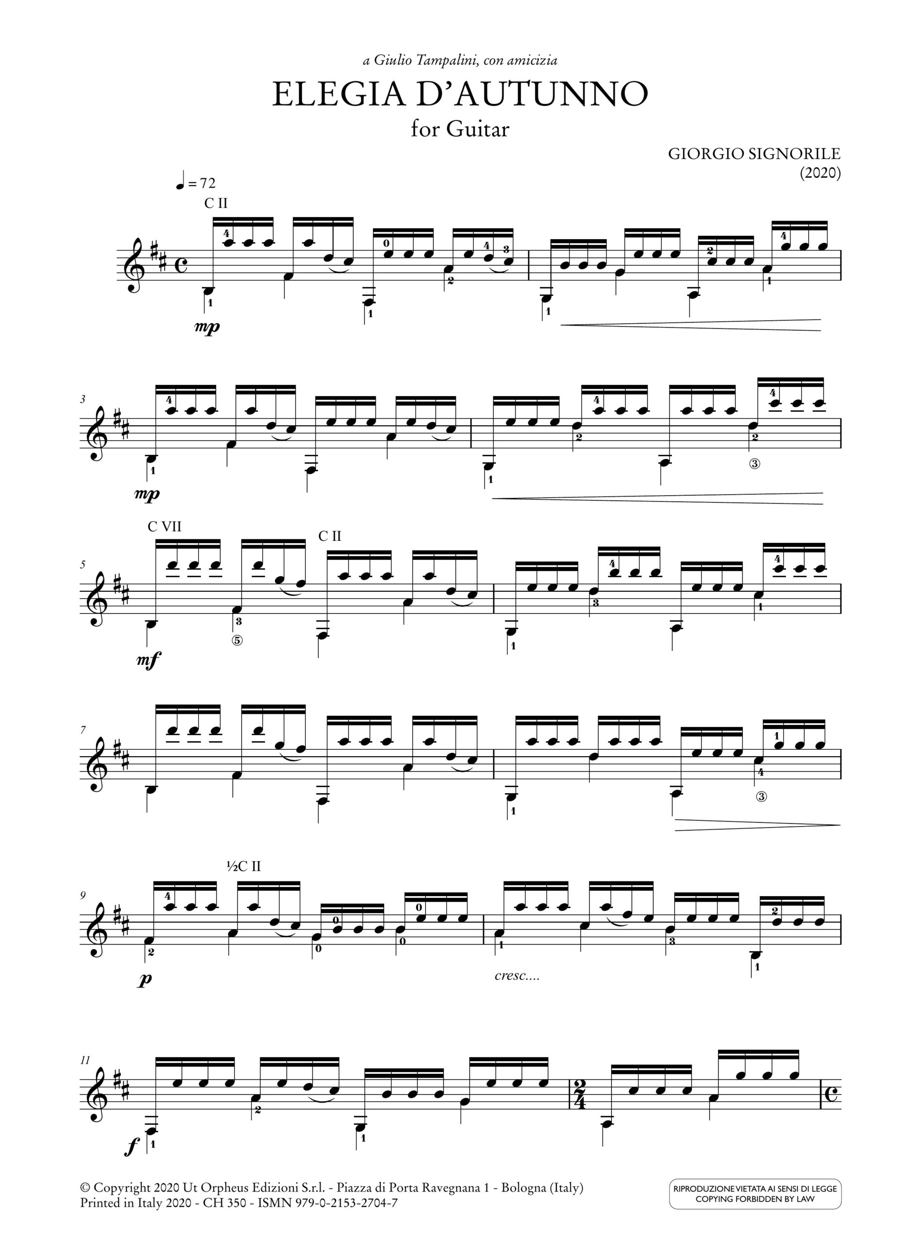 Signorile, Giorgio: Elegia d’autunno - Passaggi per Chitarra (2020) - Image 2