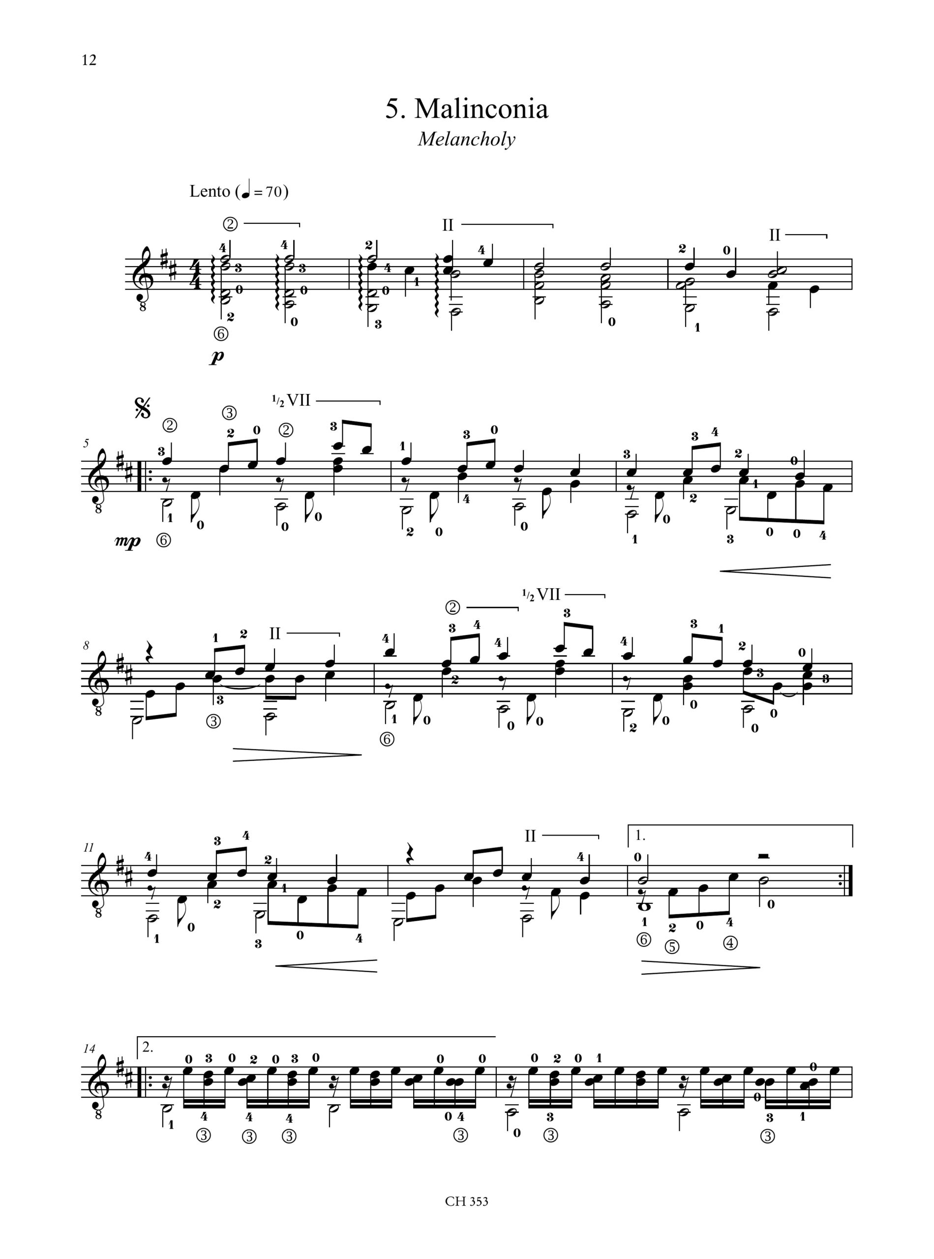 Palumbo, Venicio: Pezzi Caratteristici per Chitarra - Vol. 1: Emozioni - Image 6