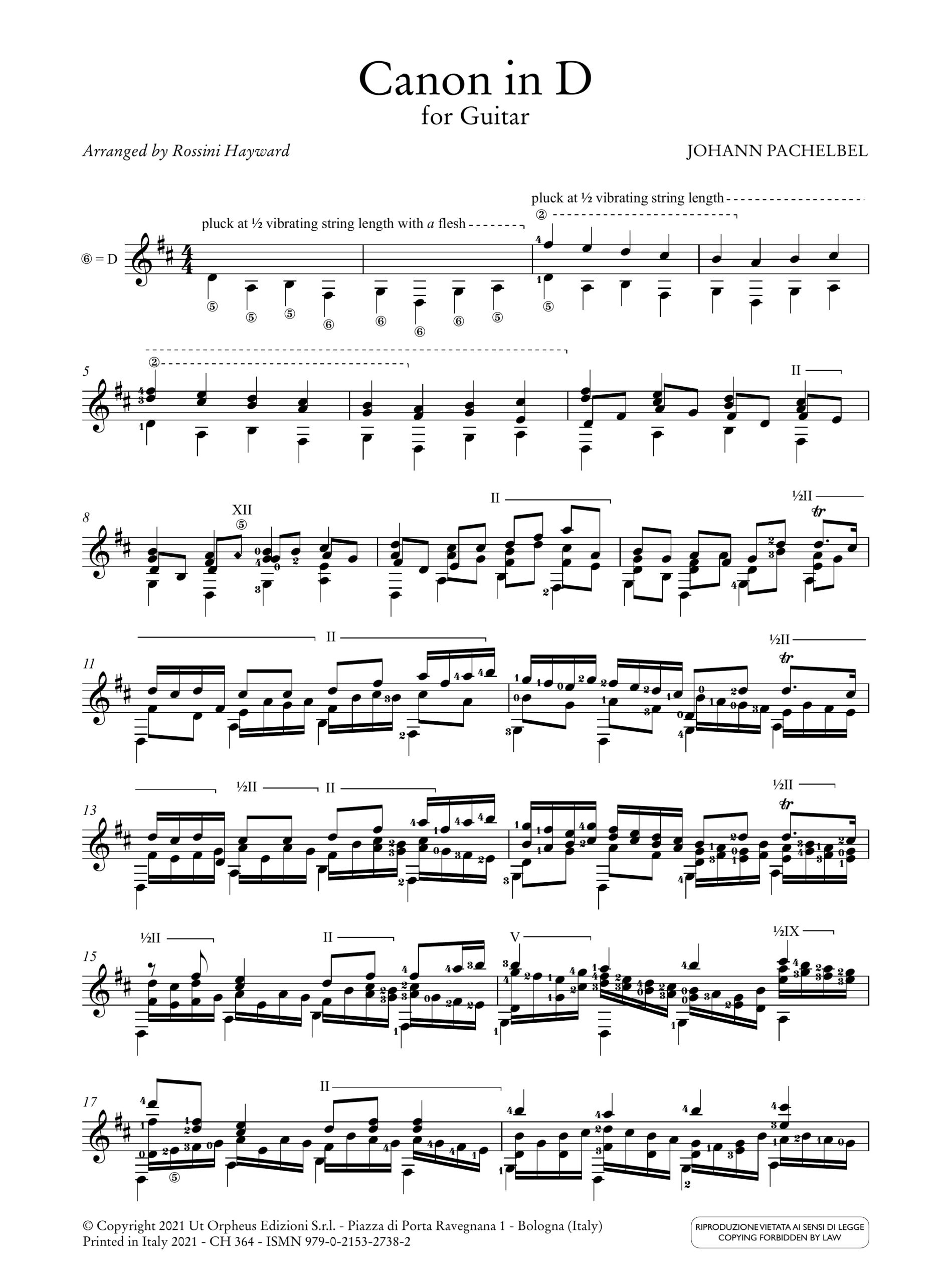 Pachelbel, Johann: Canone in Re per Chitarra - Image 2