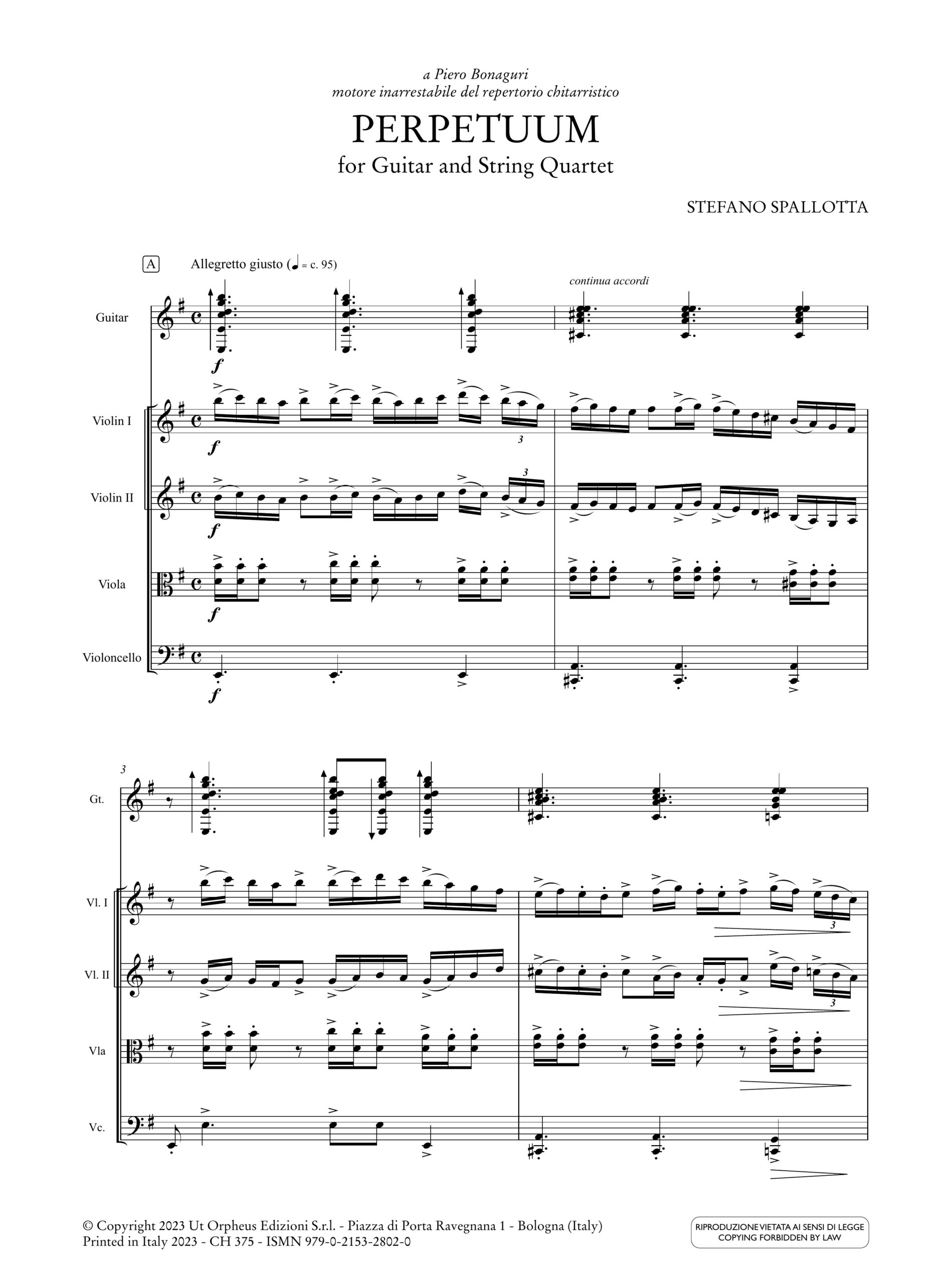 Spallotta, Stefano: Perpetuum per Chitarra e Quartetto d’Archi (2022) - Image 2