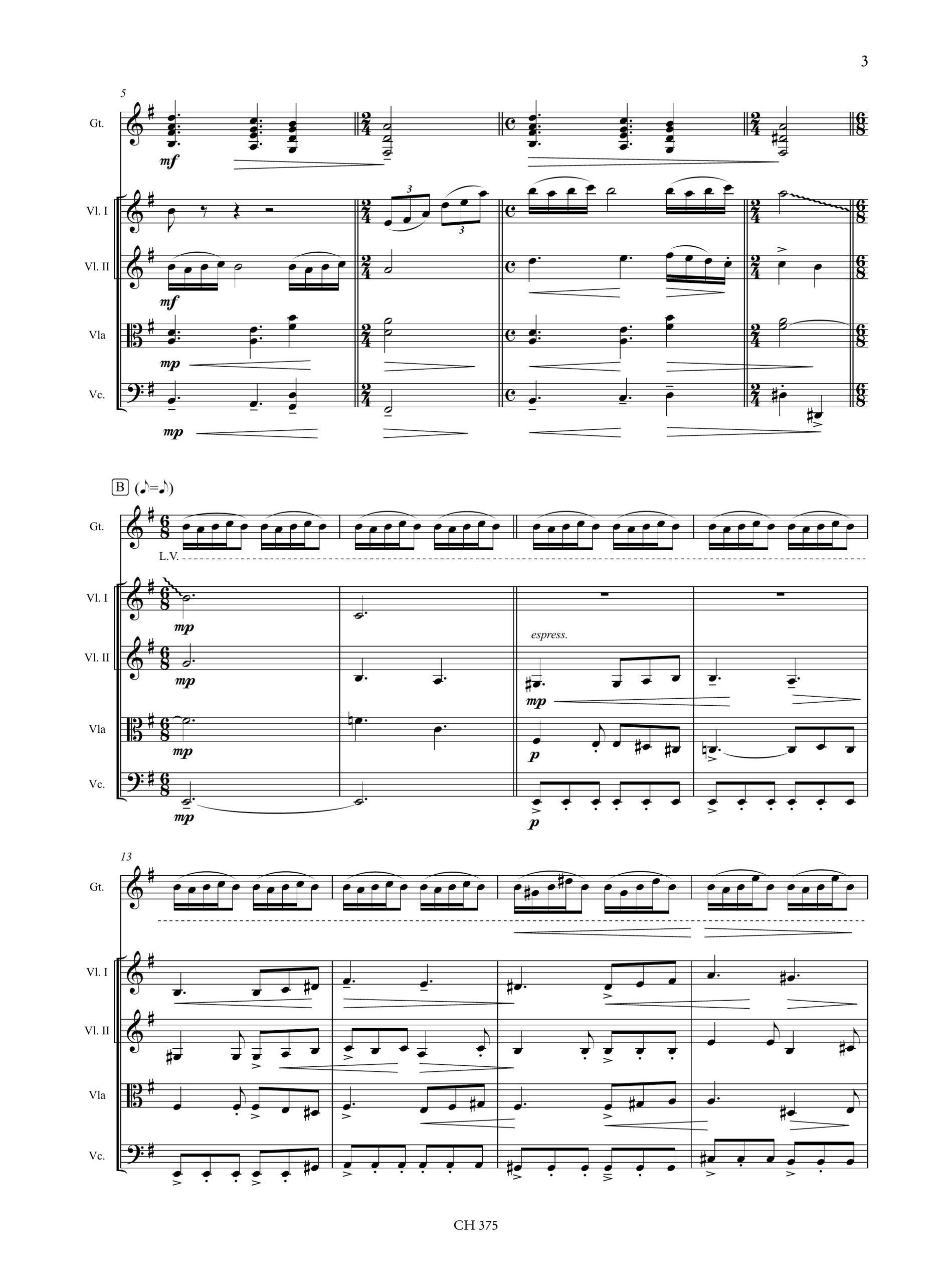 Spallotta, Stefano: Perpetuum per Chitarra e Quartetto d’Archi (2022) - Image 3