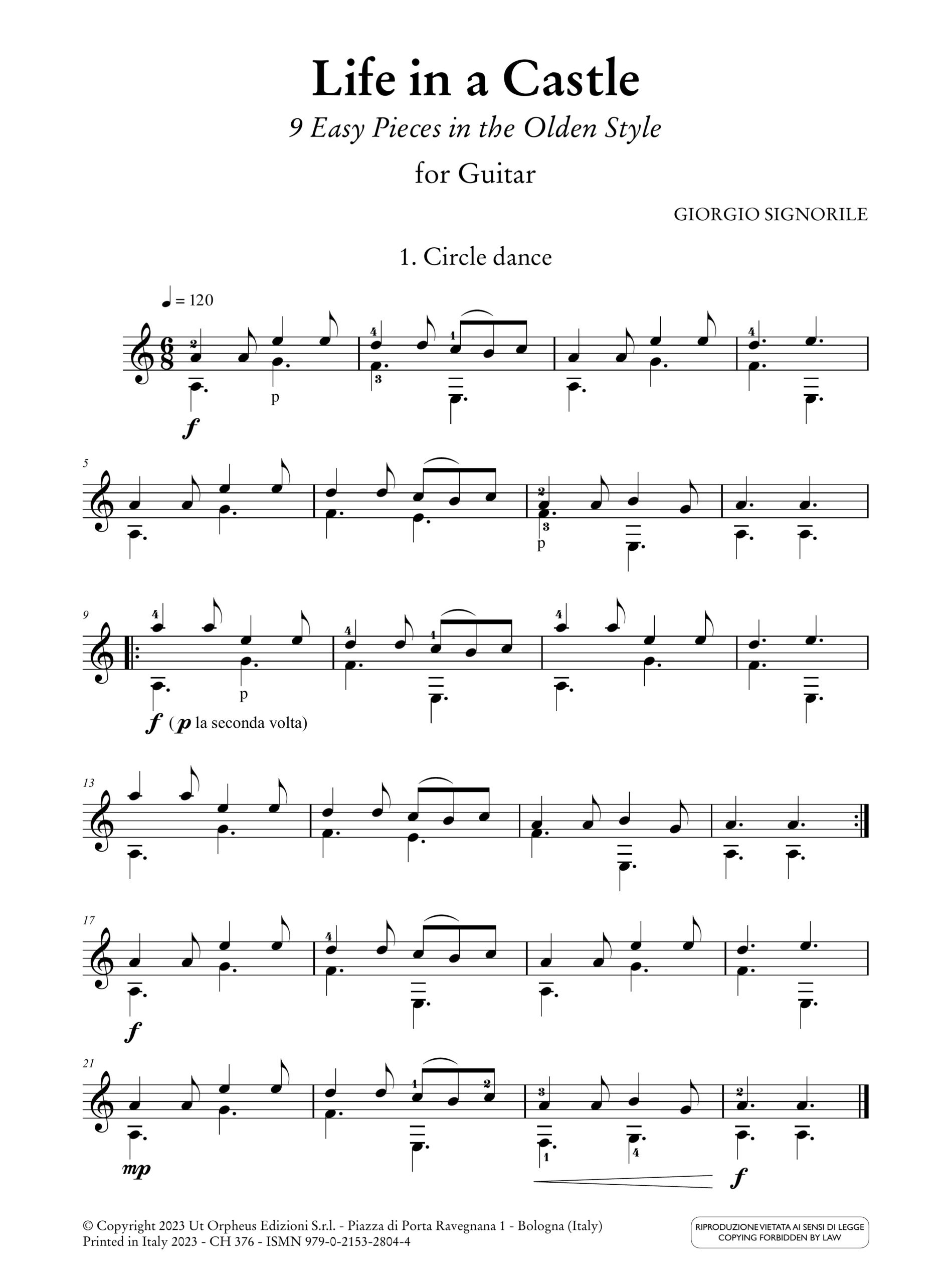 Signorile, Giorgio: Life in a Castle. 9 pezzi facili in stile antico per Chitarra (+ file video mp4) - Image 2