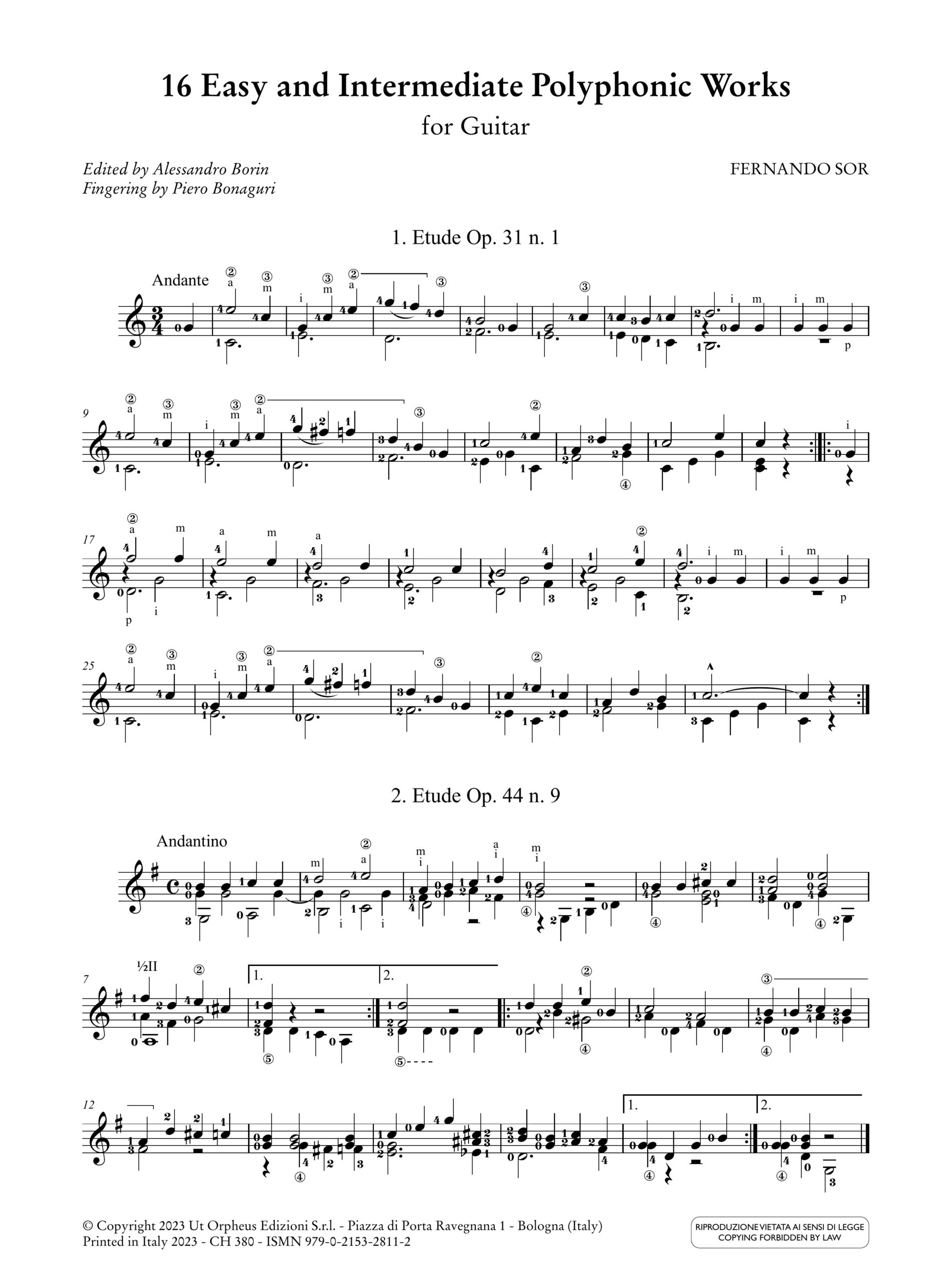 Sor, Fernando: 16 Brani polifonici facili e di media difficoltà per Chitarra - Image 2